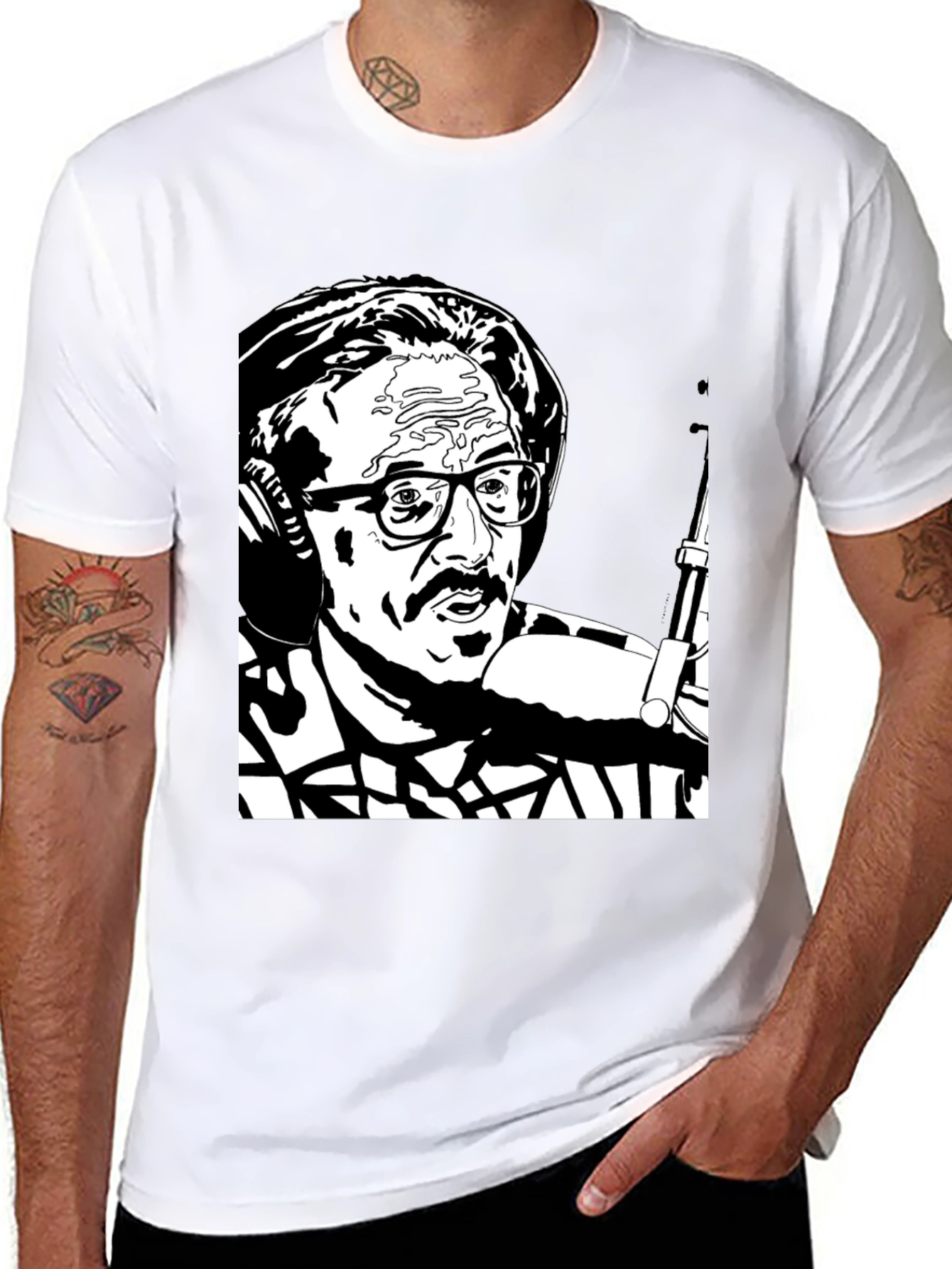 Black T-Shirt with Graphic Print