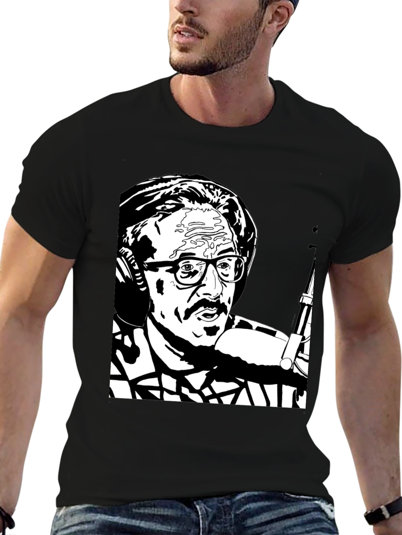 Black T-Shirt with Graphic Print