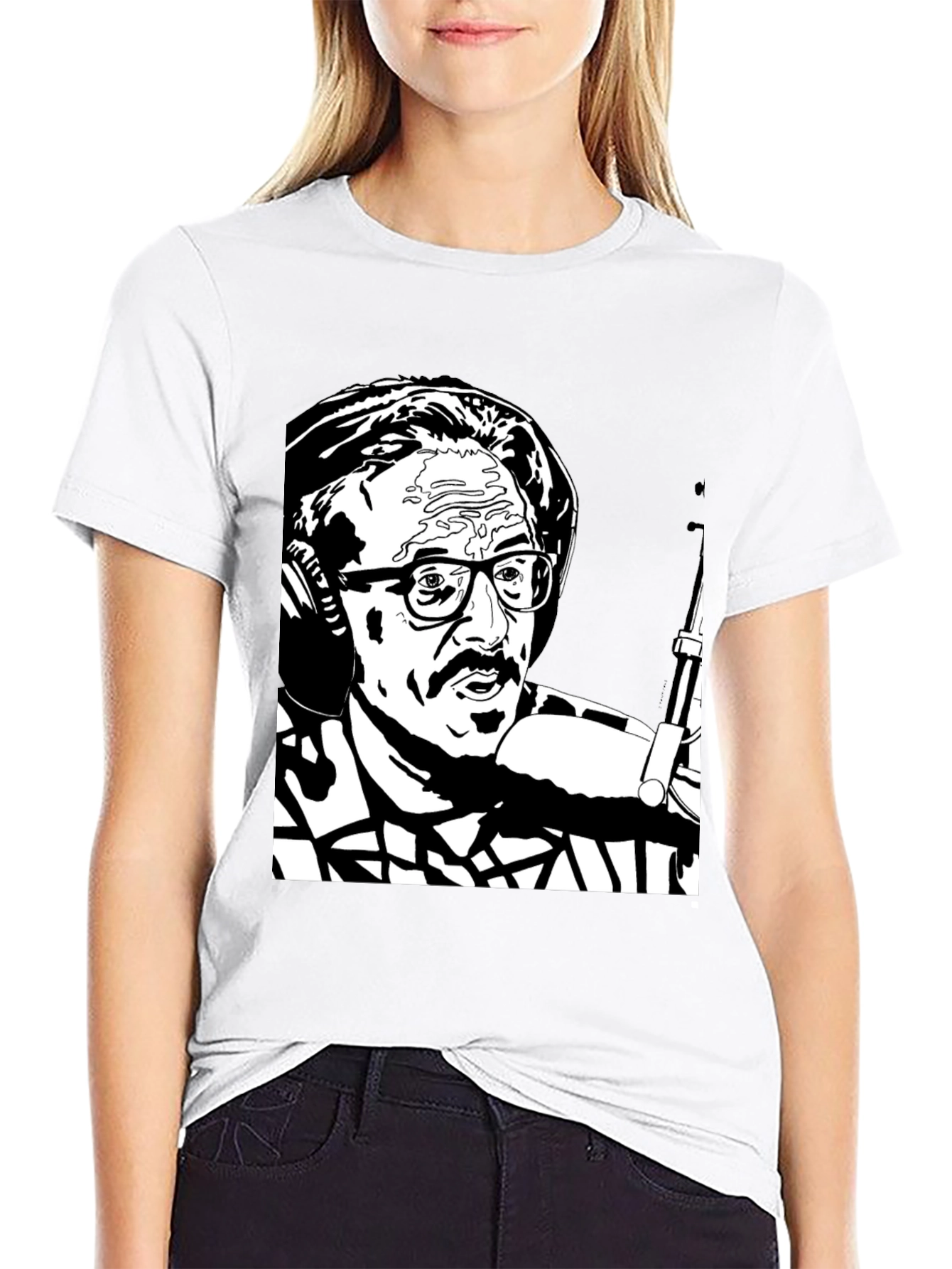 Black T-Shirt with Graphic Print