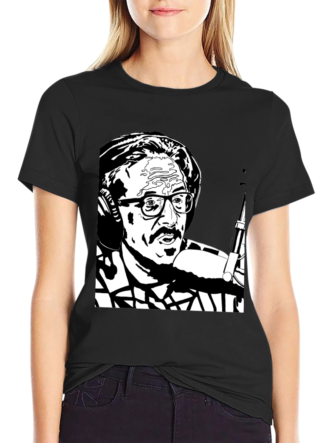 Black T-Shirt with Graphic Print