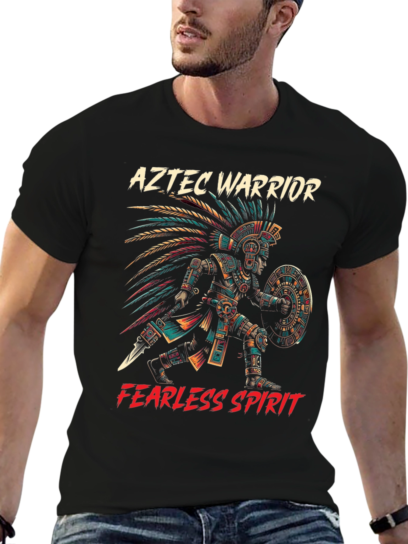 Aztec Warrior T-Shirt - Fearless Spirit Tee