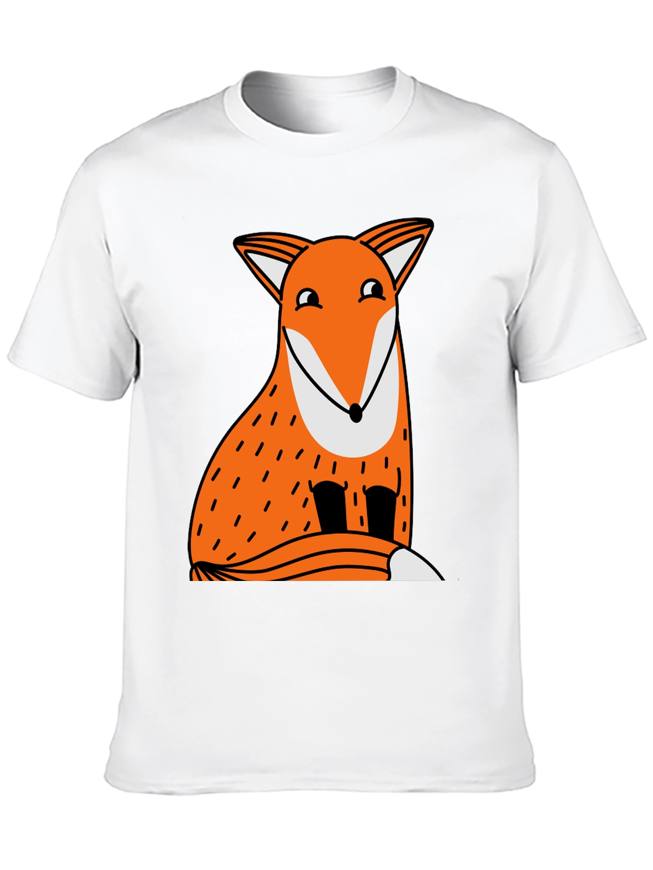 Funny Fox Graphic Tee - Black Cotton T-Shirt