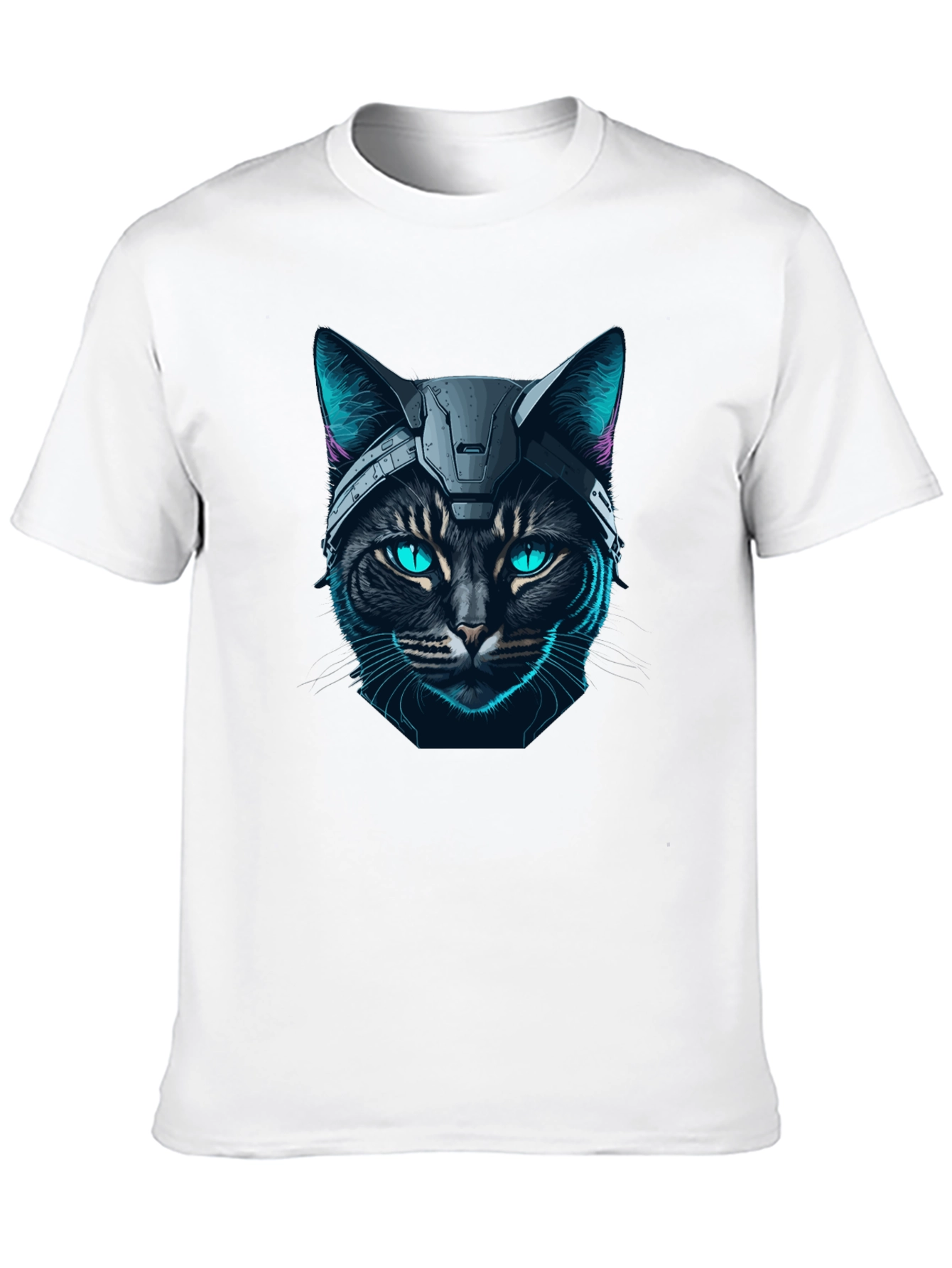 Cyber Cat T-Shirt - Futuristic Feline Design