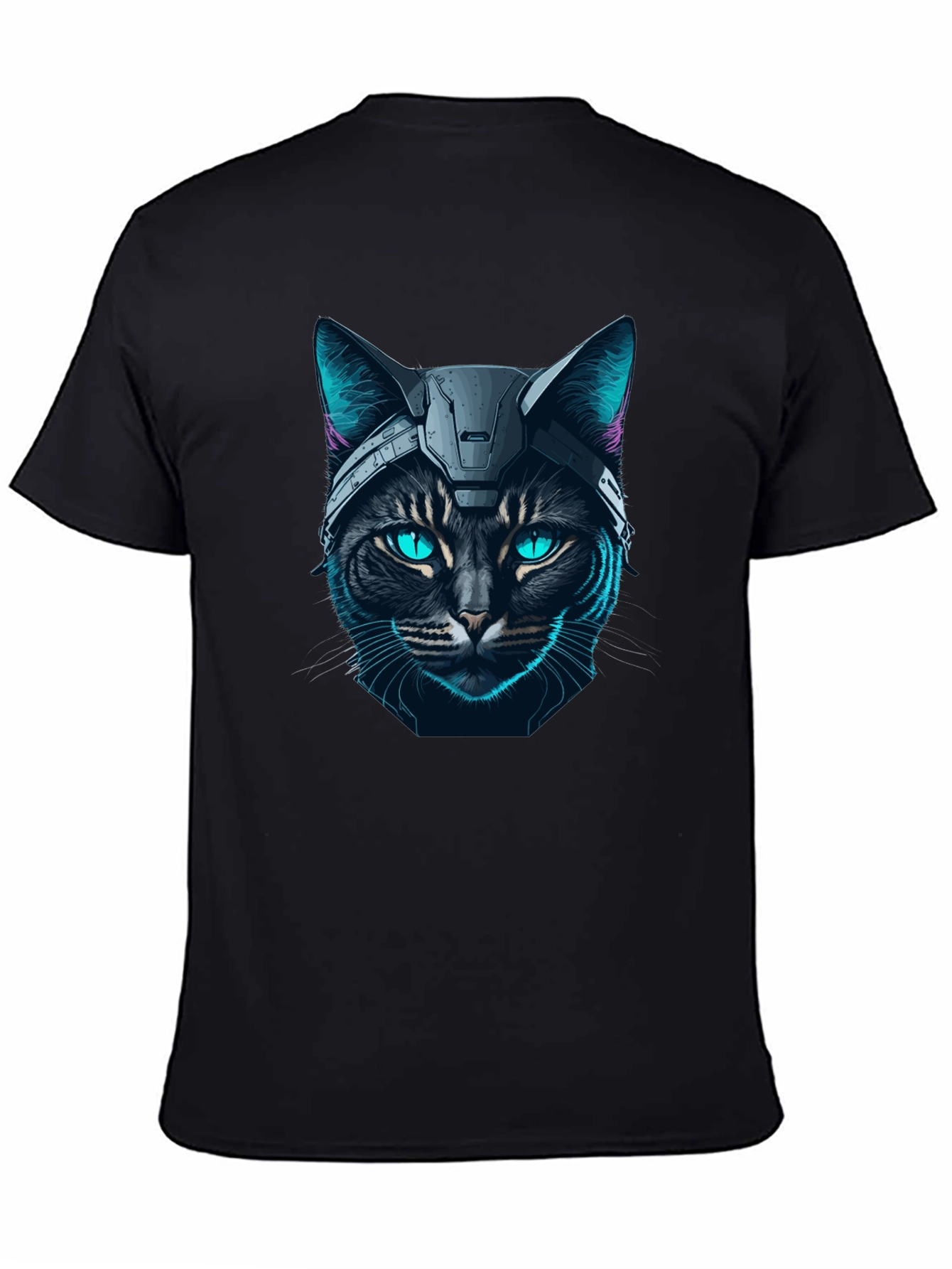 Cyber Cat T-Shirt - Futuristic Feline Design