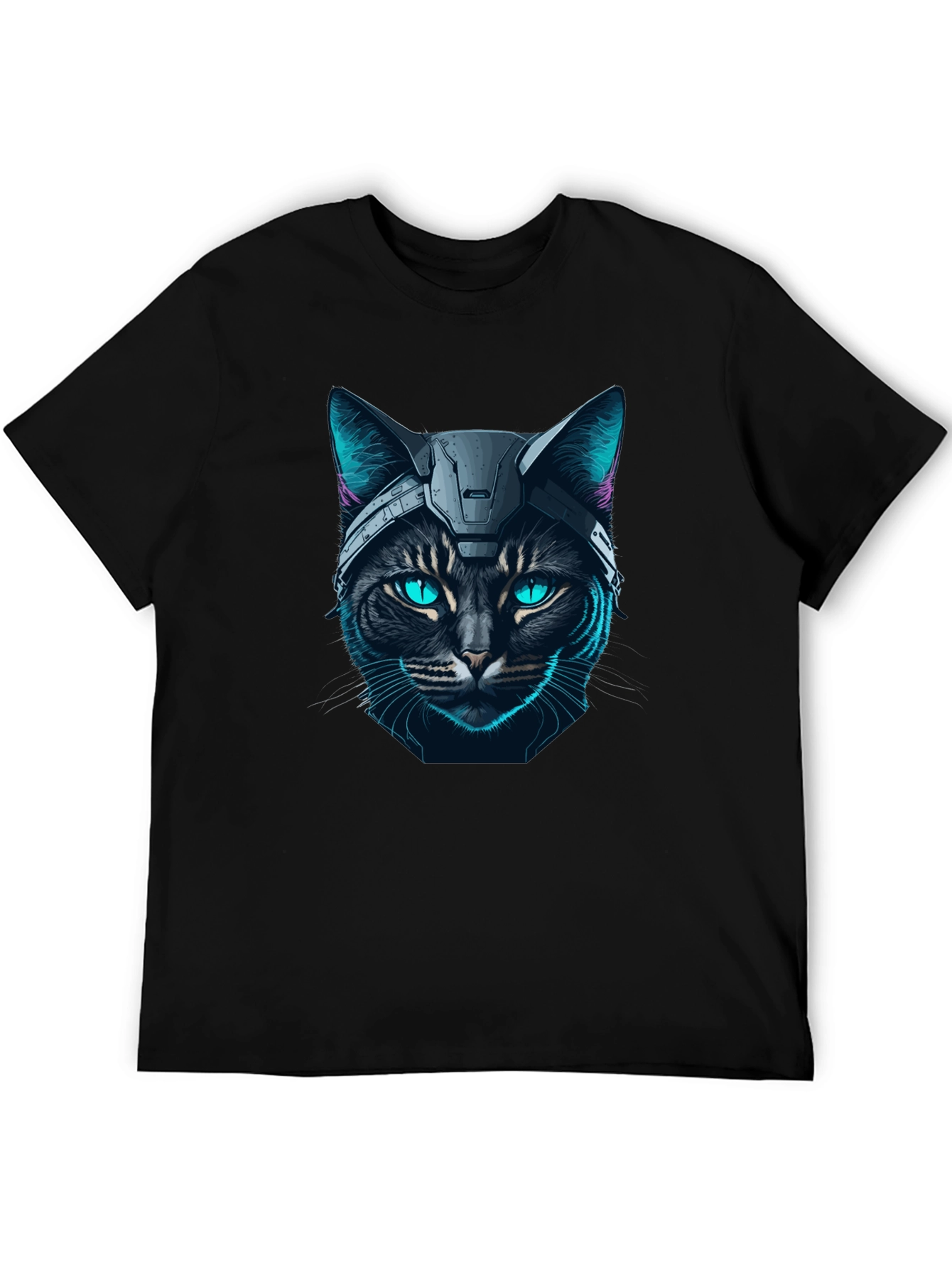 Cyber Cat T-Shirt - Futuristic Feline Design