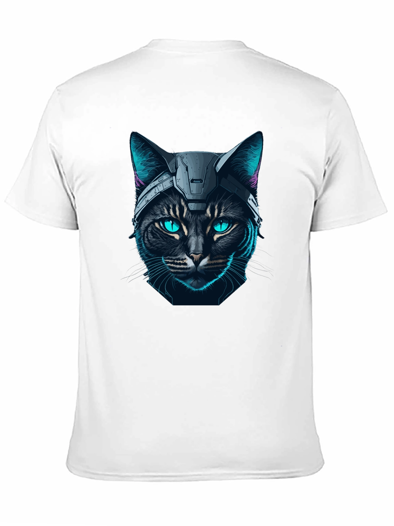 Cyber Cat T-Shirt - Futuristic Feline Design