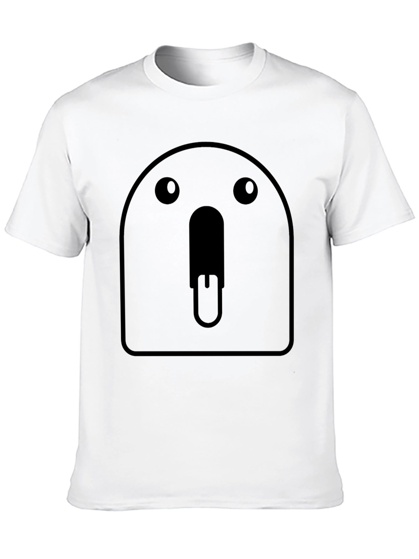 Funny Black T-Shirt with Cartoon Face Graphic