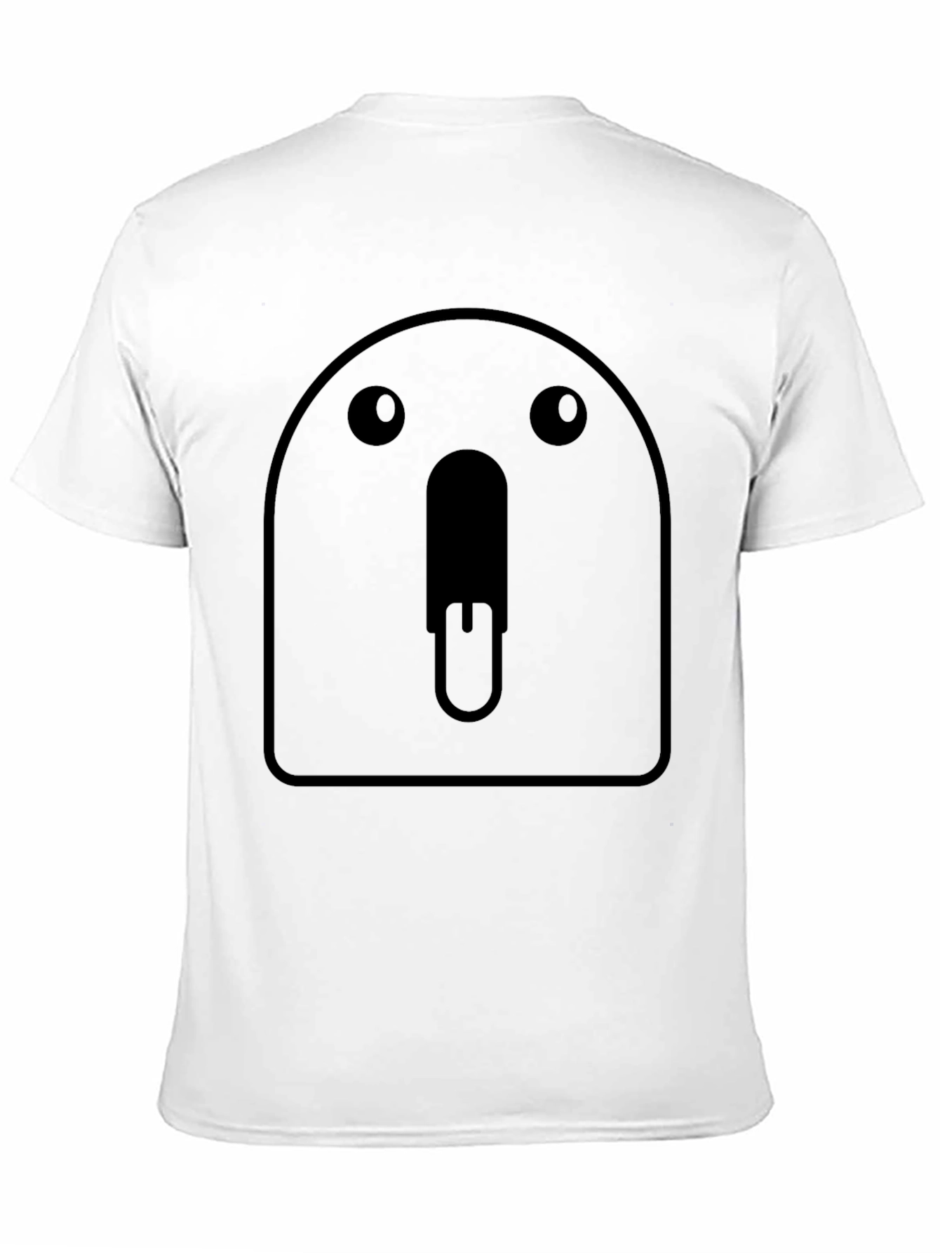 Funny Black T-Shirt with Cartoon Face Graphic