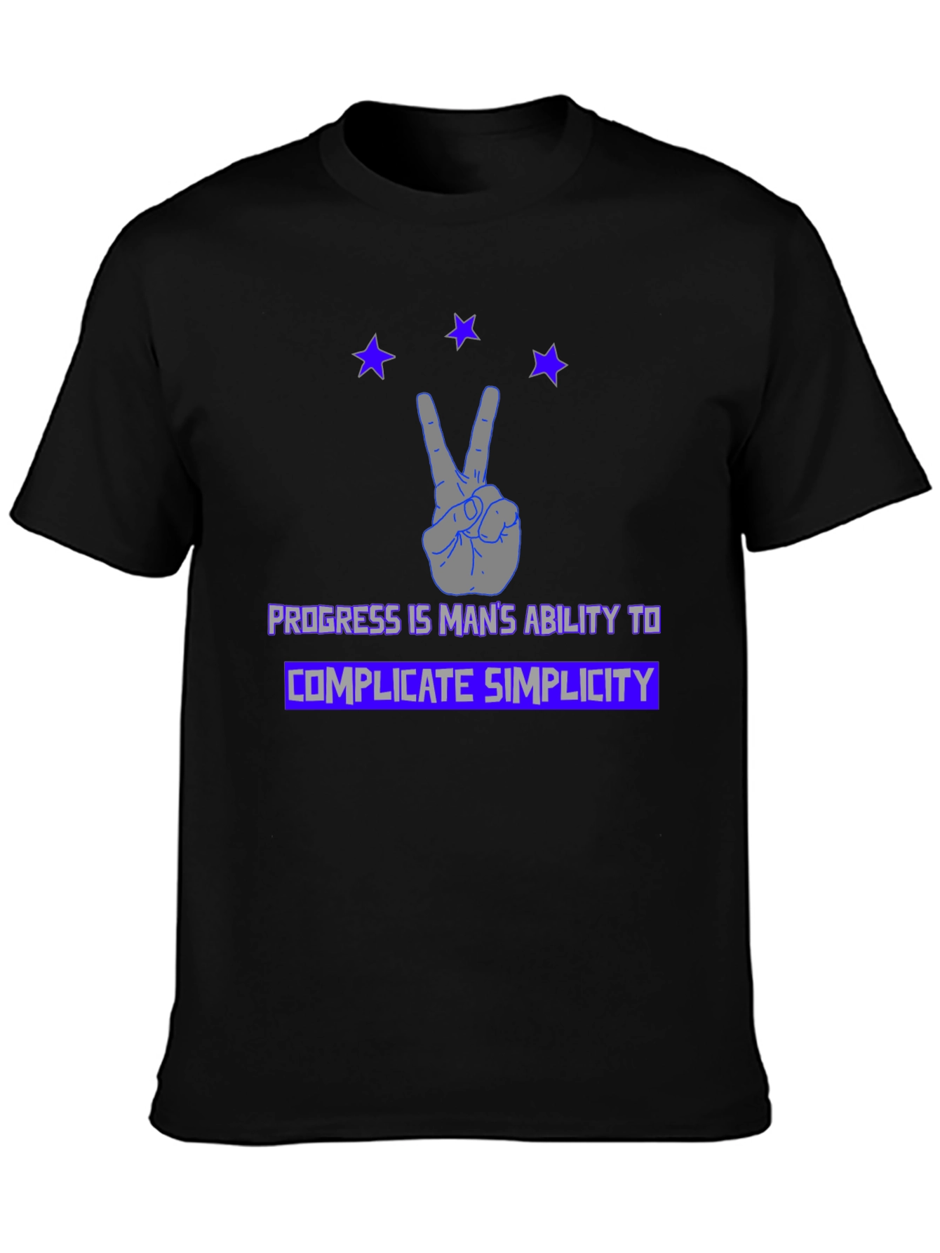Progress Complicate Simplicity Black Graphic Tee