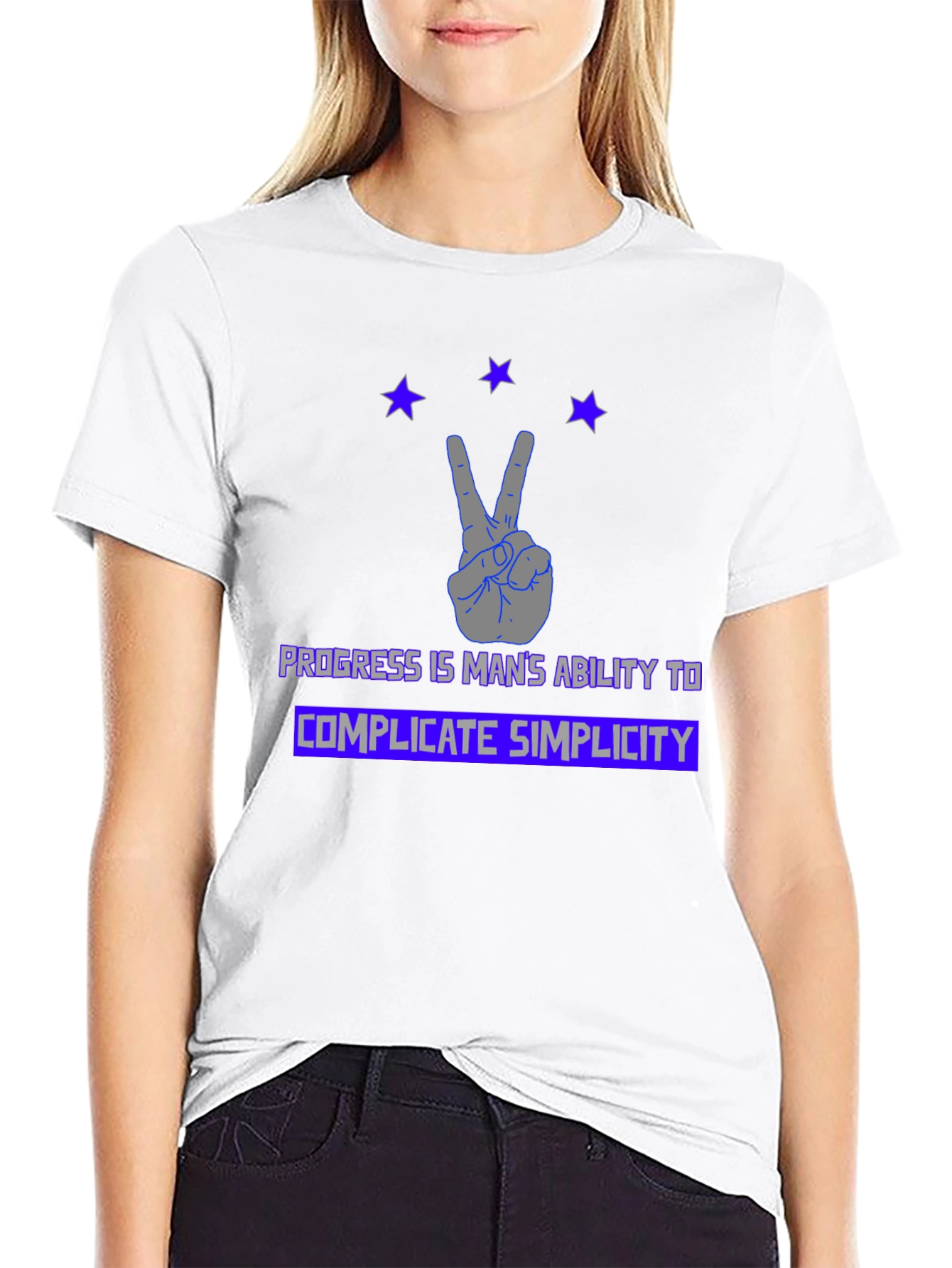 Progress Complicate Simplicity Black Graphic Tee