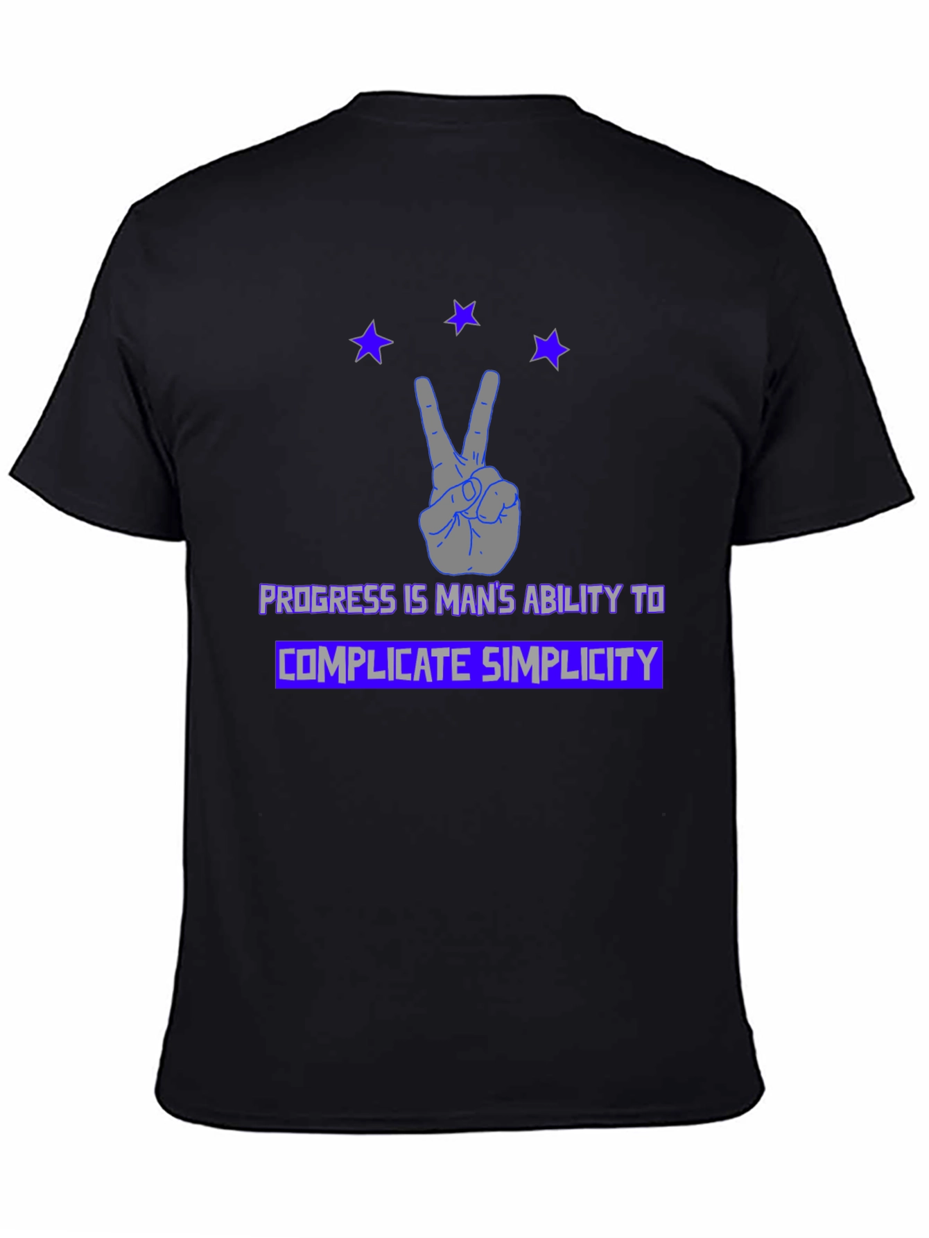Progress Complicate Simplicity Black Graphic Tee