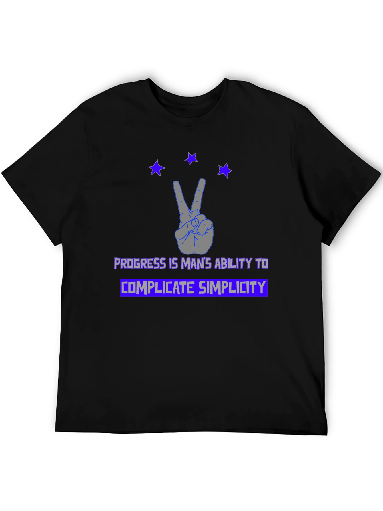 Progress Complicate Simplicity Black Graphic Tee