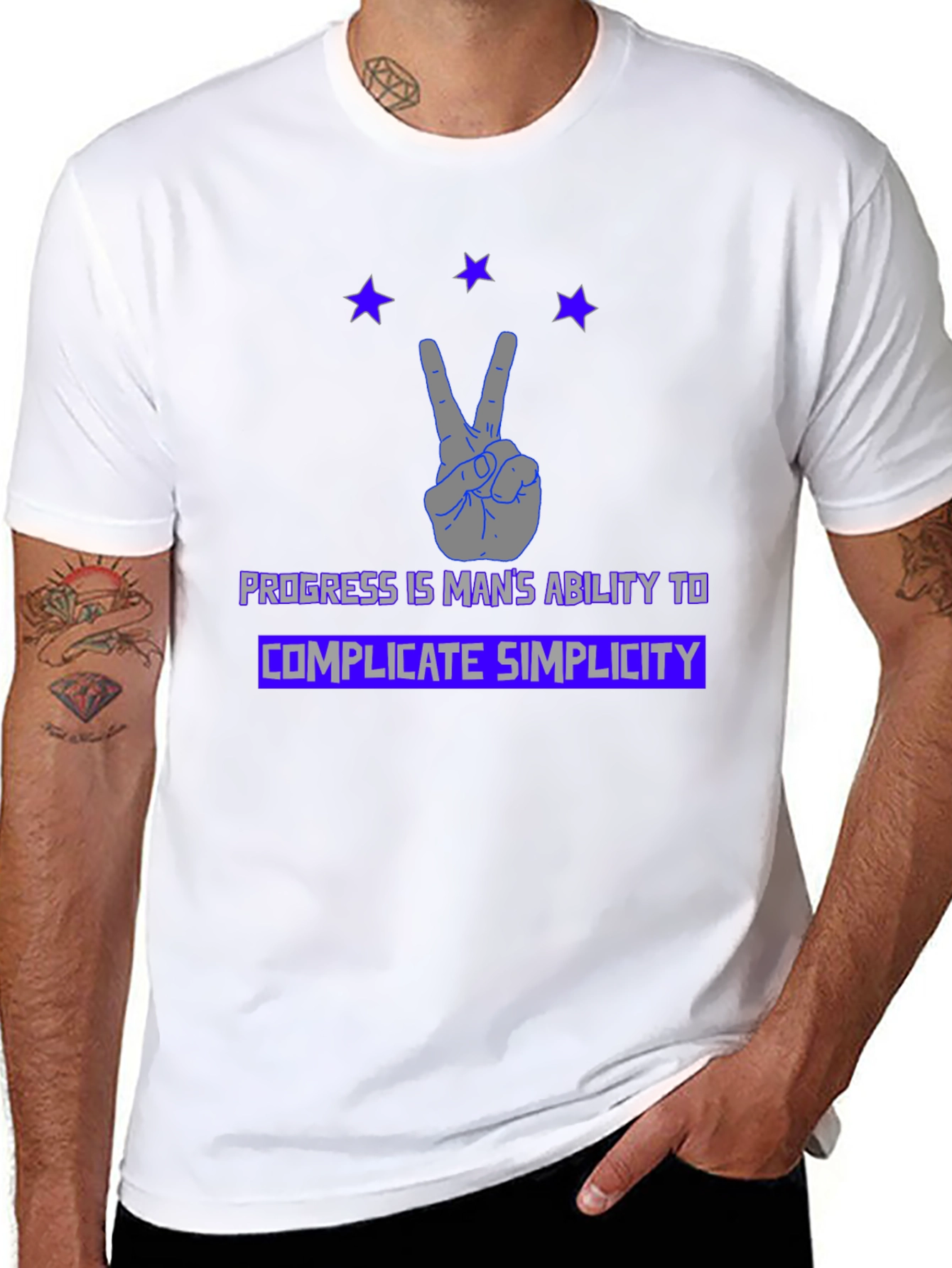 Progress Complicate Simplicity Black Graphic Tee