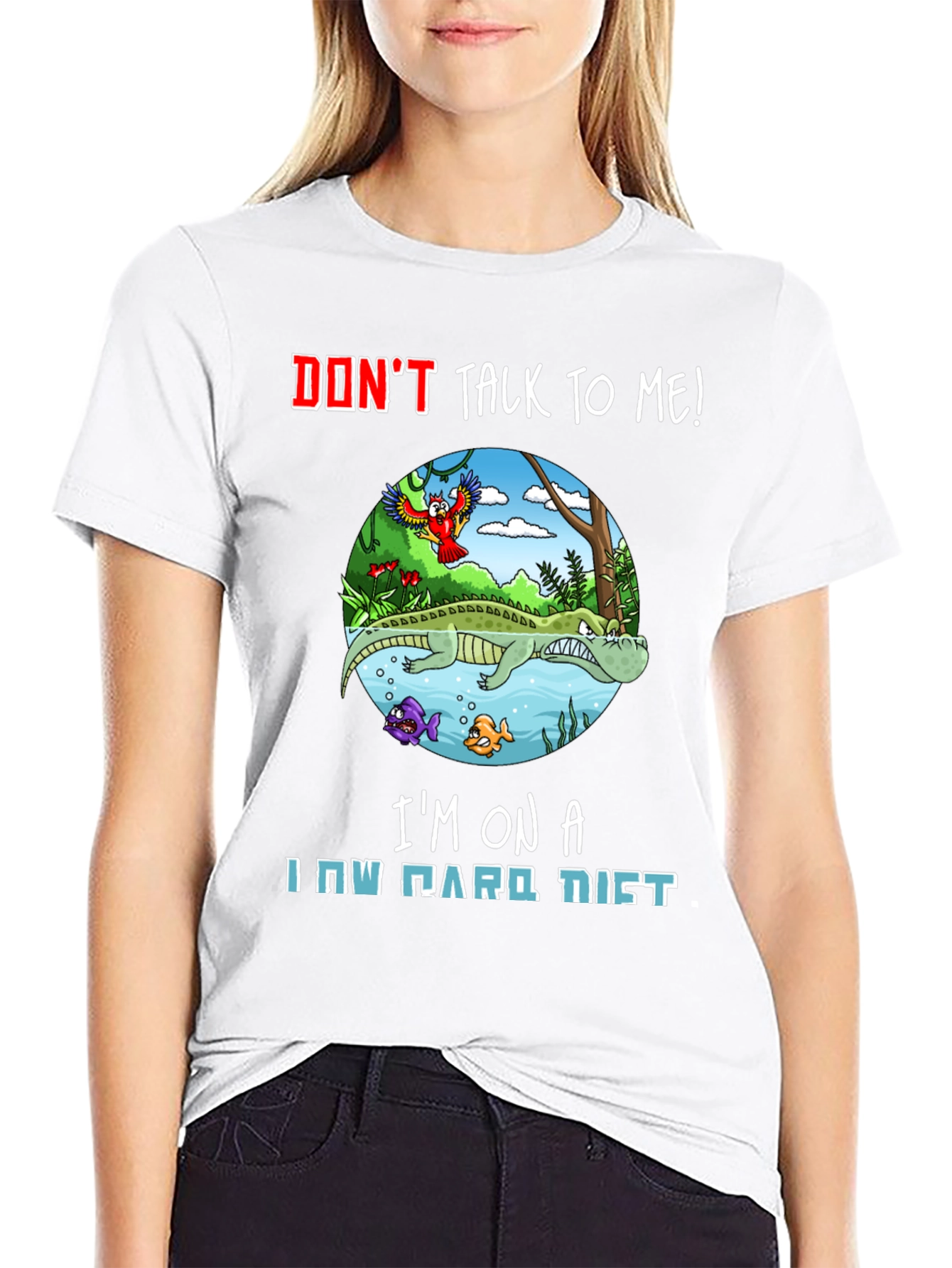 Funny Alligator Low Carb Diet Graphic Tee