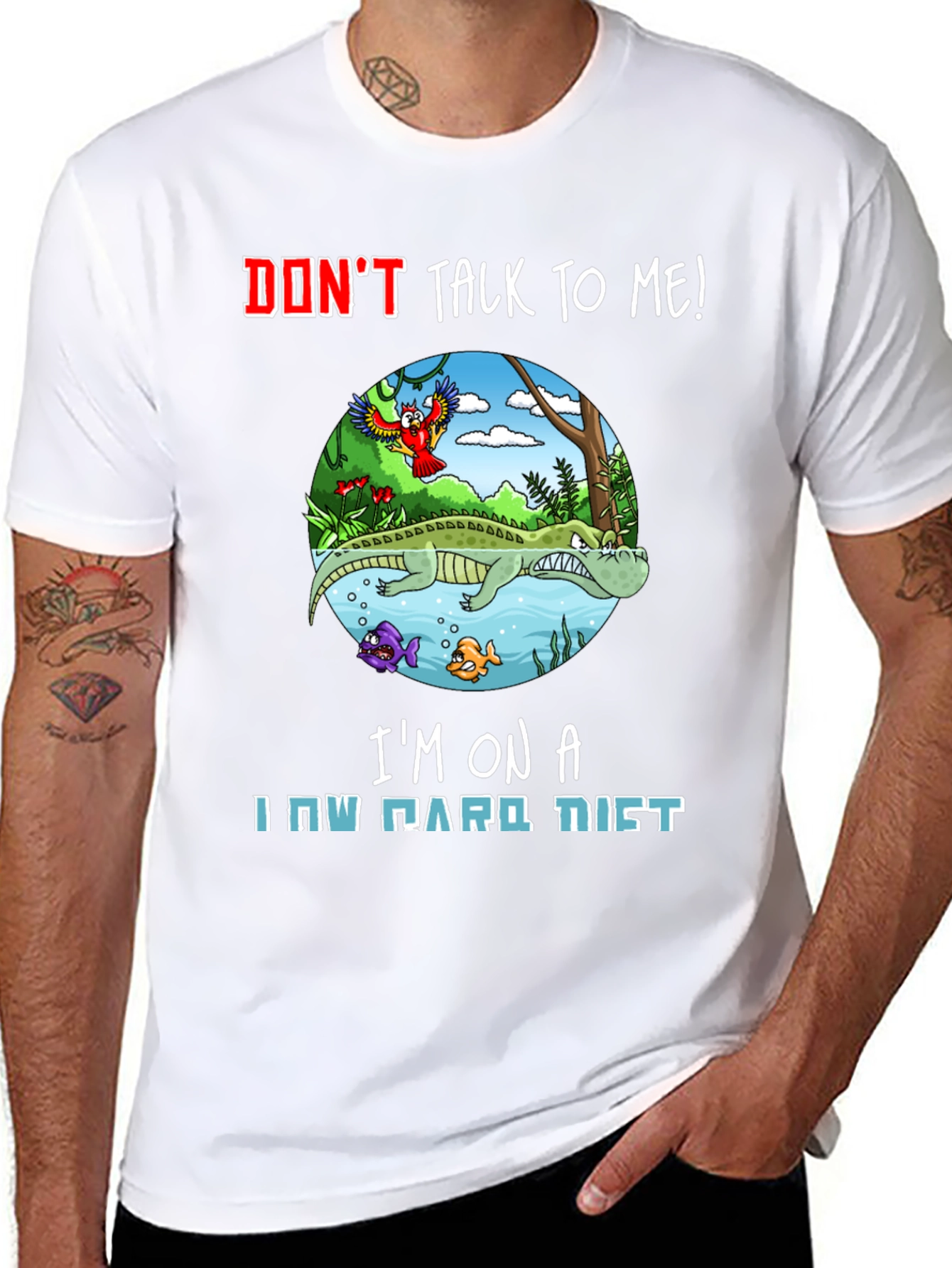 Funny Alligator Low Carb Diet Graphic Tee