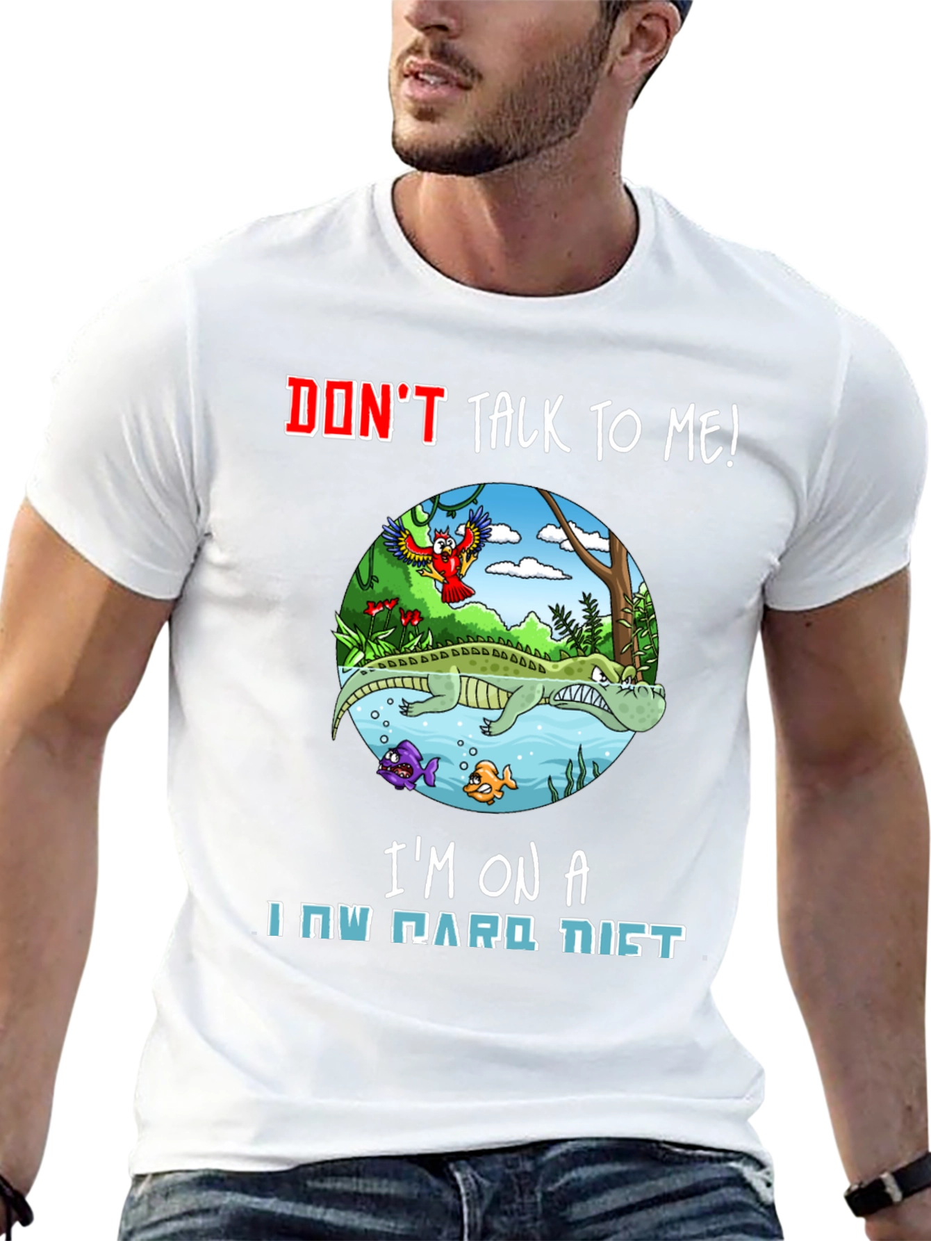 Funny Alligator Low Carb Diet Graphic Tee