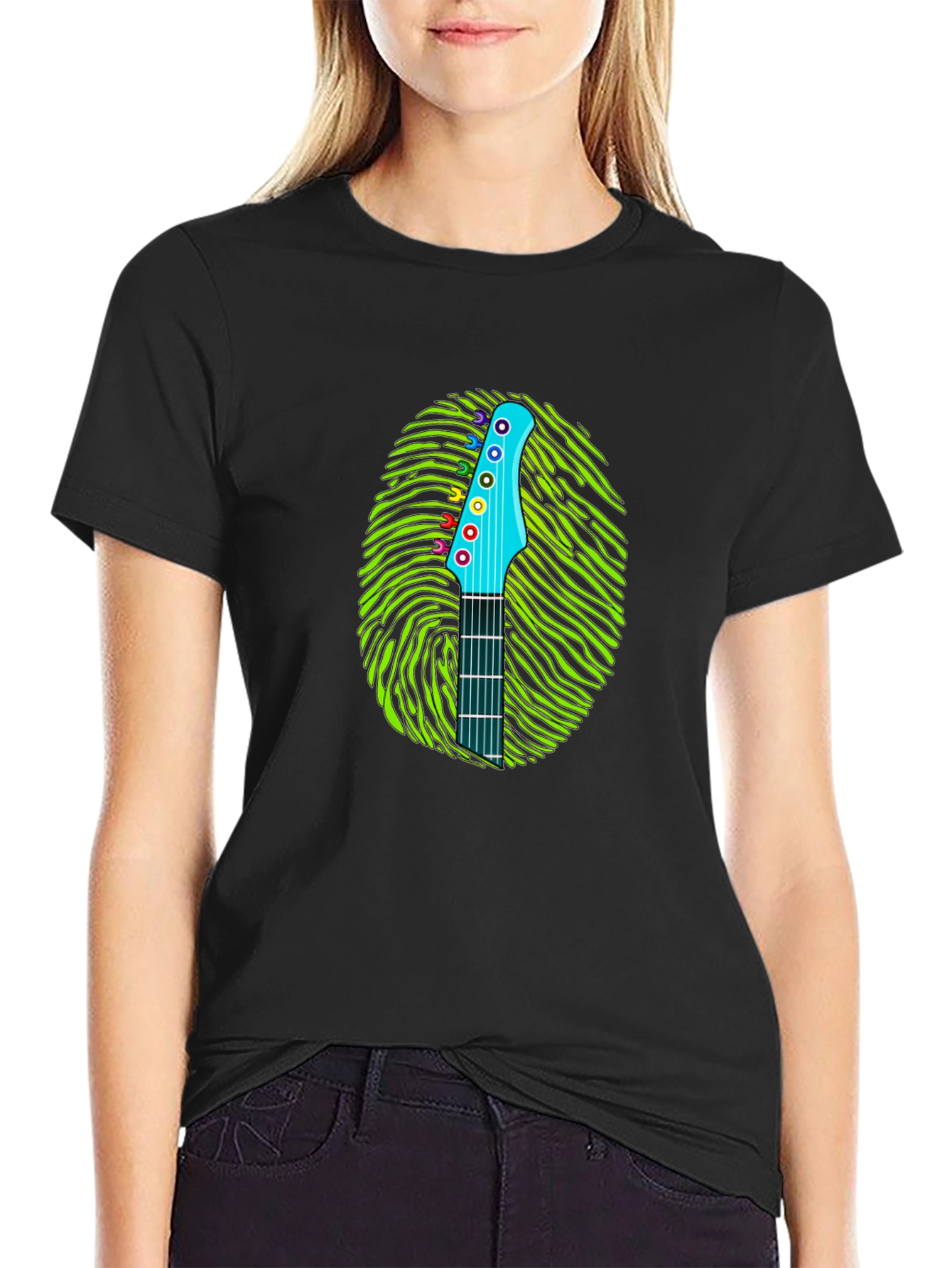 Guitar Fingerprint Graphic T-Shirt