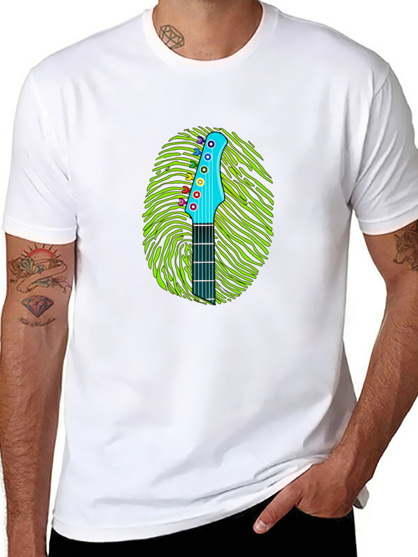 Guitar Fingerprint Graphic T-Shirt