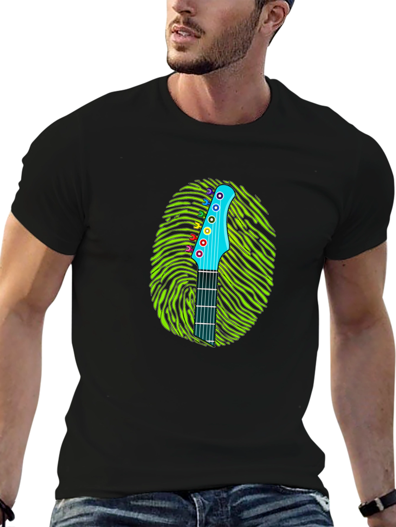 Guitar Fingerprint Graphic T-Shirt