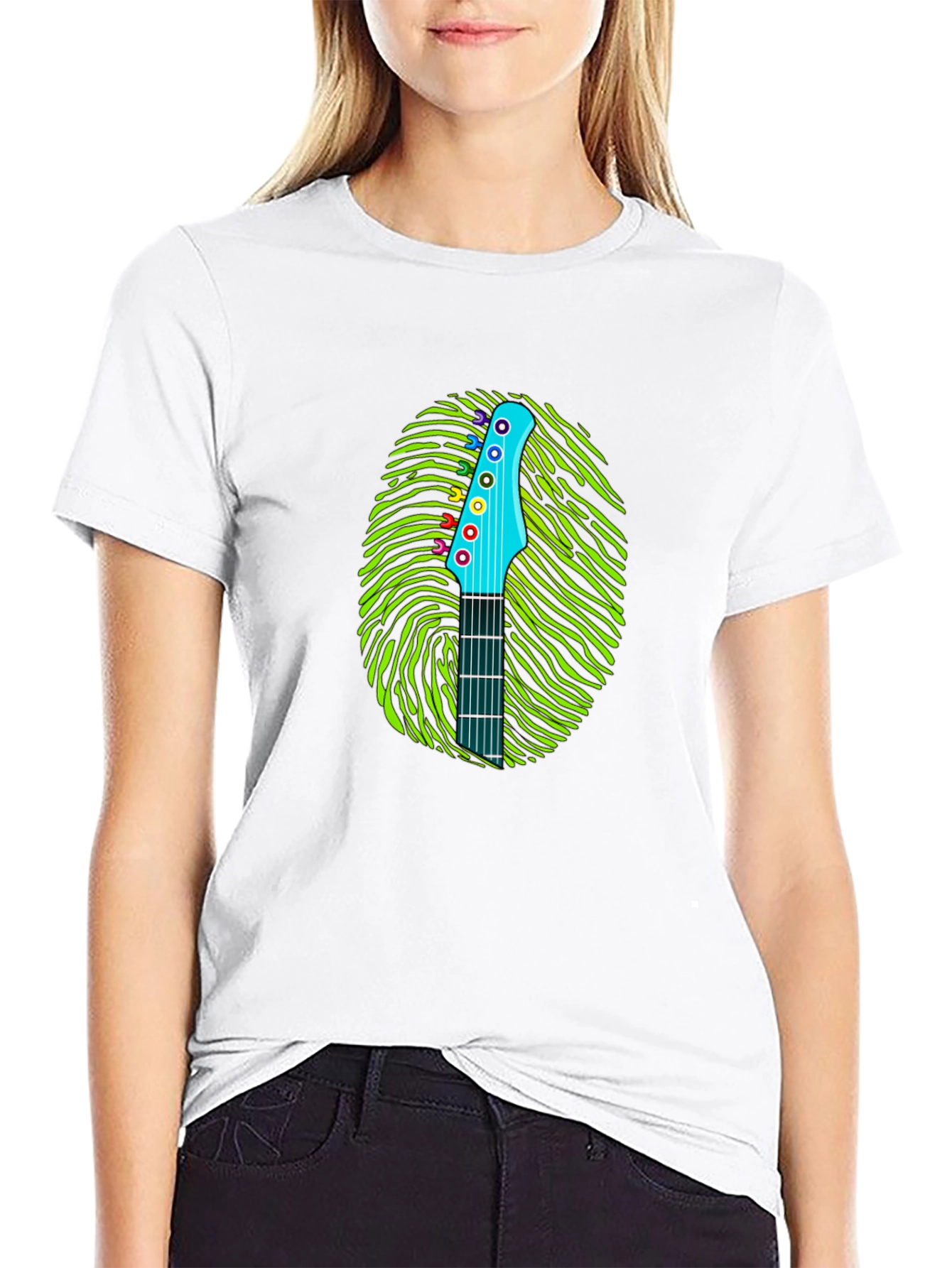 Guitar Fingerprint Graphic T-Shirt
