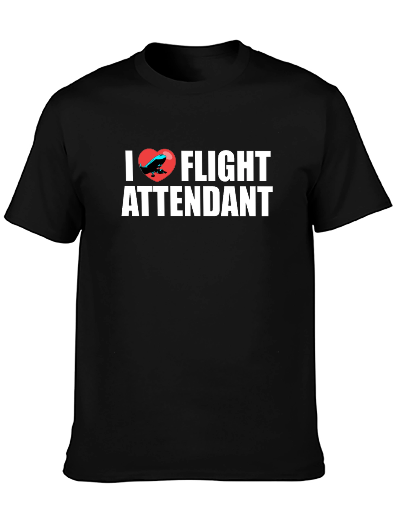 I Heart Flight Attendant Black T-Shirt