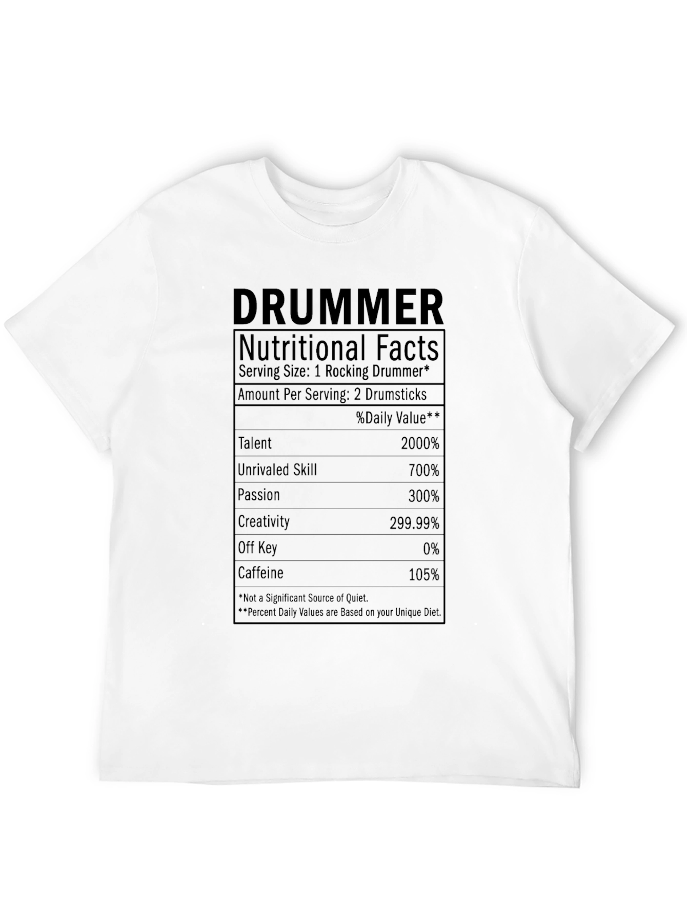 Drummer Nutritional Facts Graphic Tee