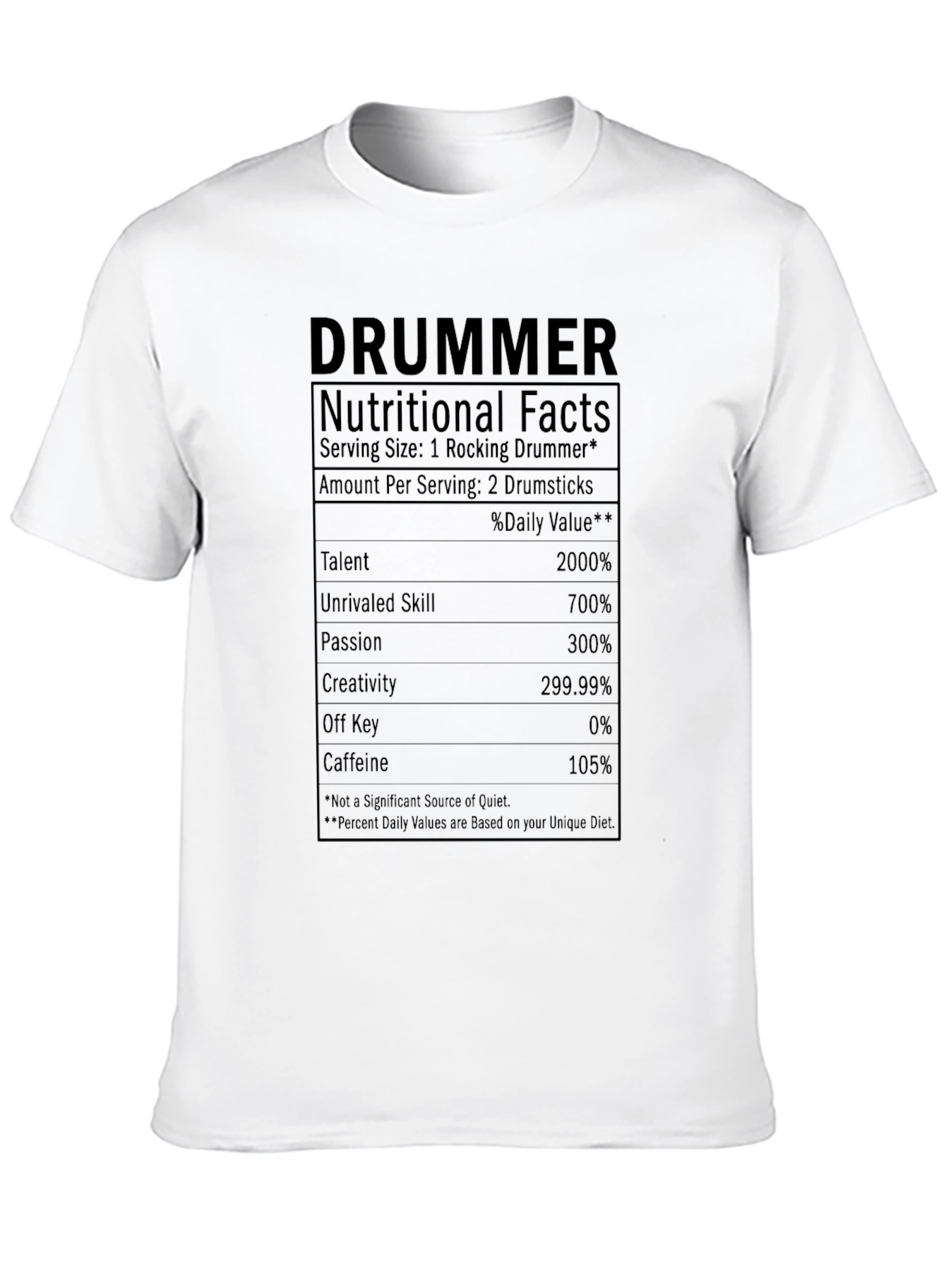 Drummer Nutritional Facts Graphic Tee