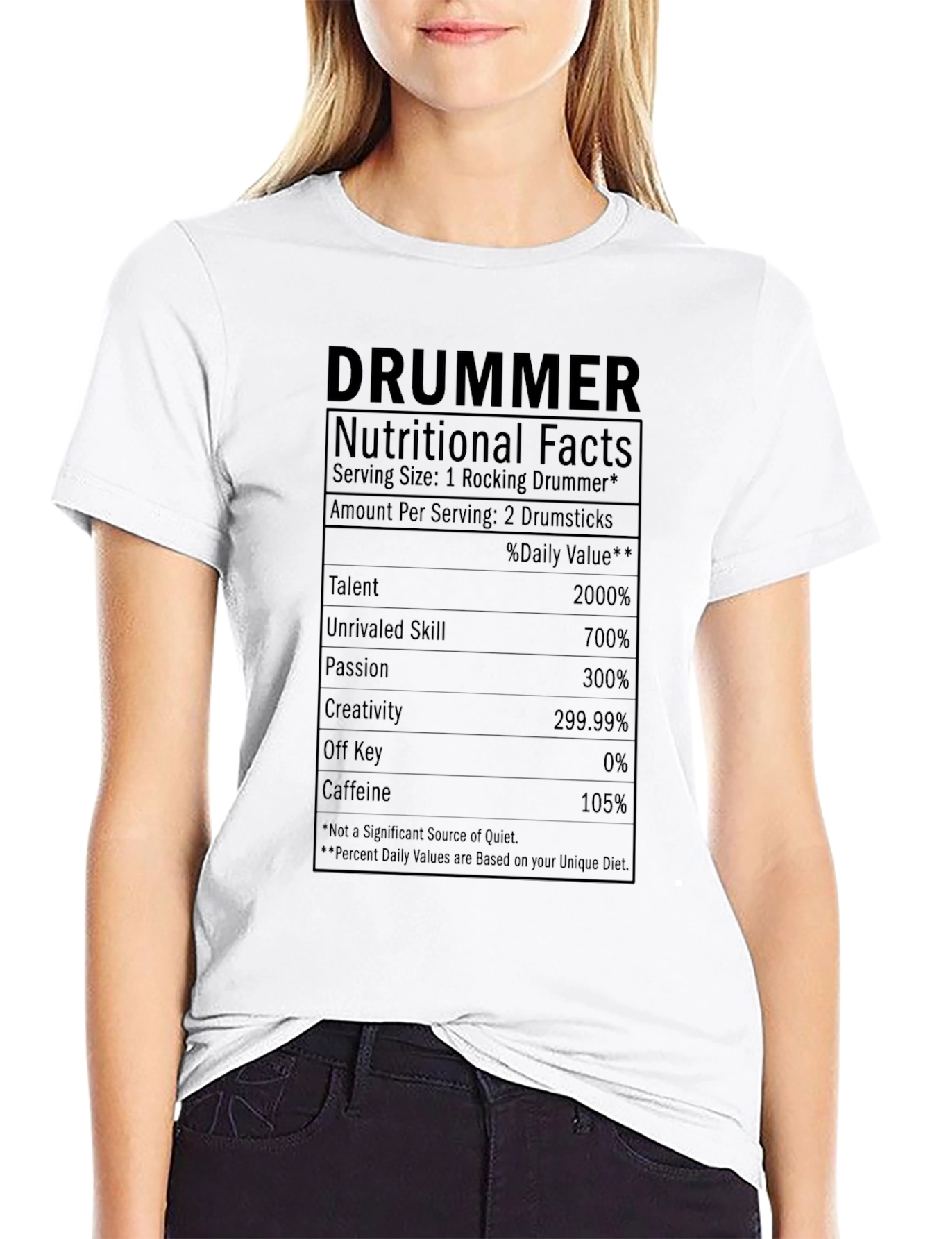Drummer Nutritional Facts Graphic Tee