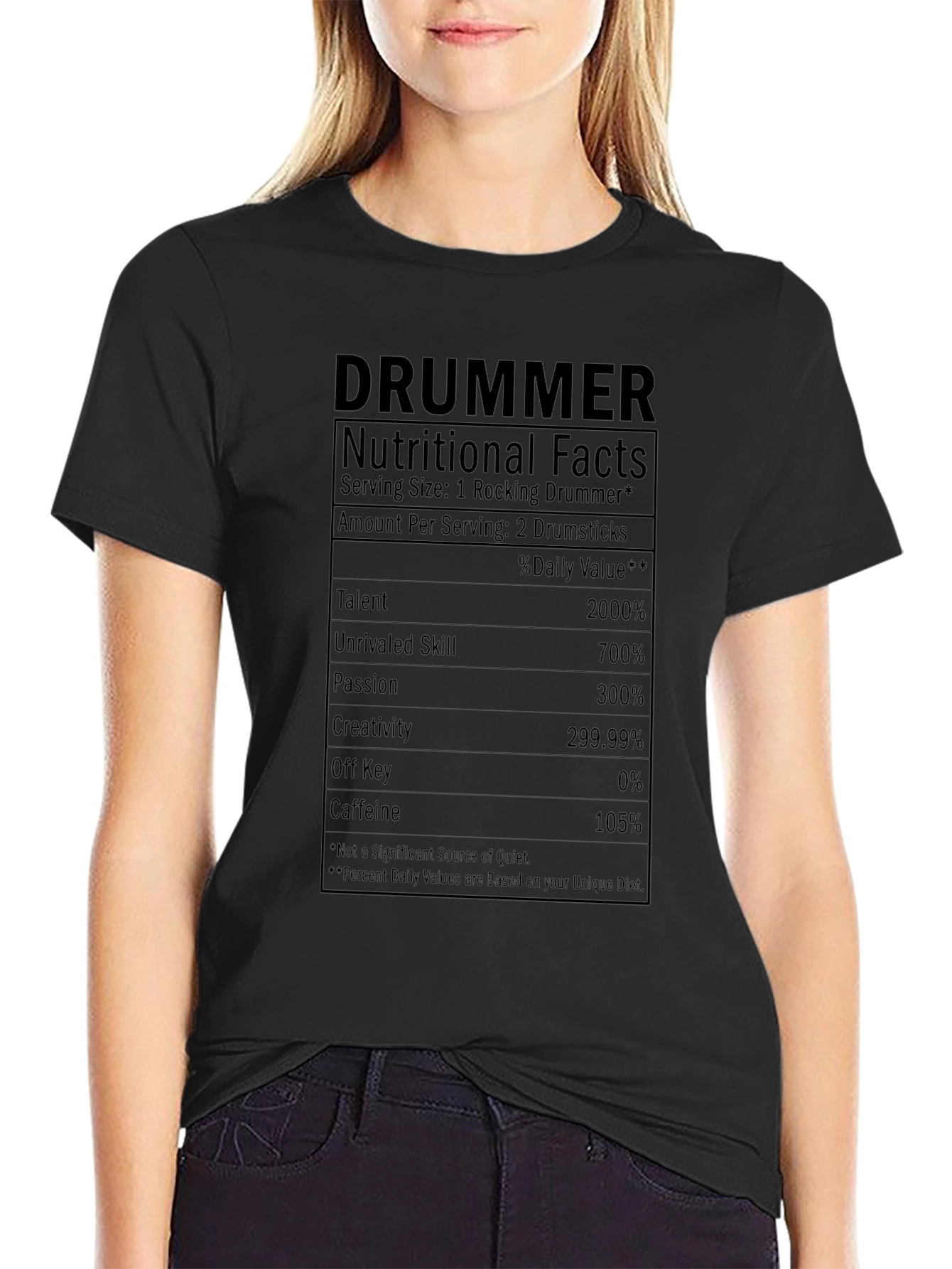 Drummer Nutritional Facts Graphic Tee
