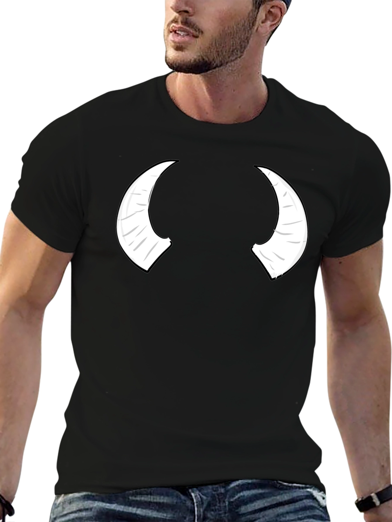 Devil Horns Graphic Black T-Shirt