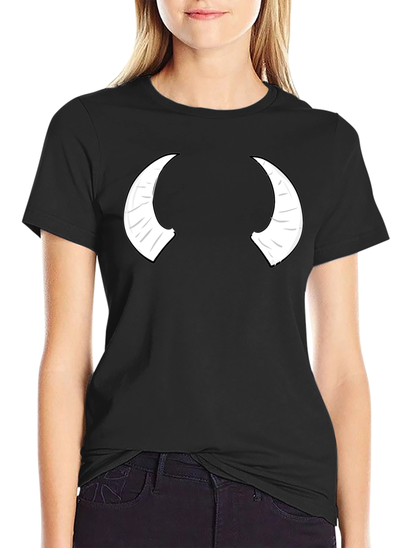 Devil Horns Graphic Black T-Shirt