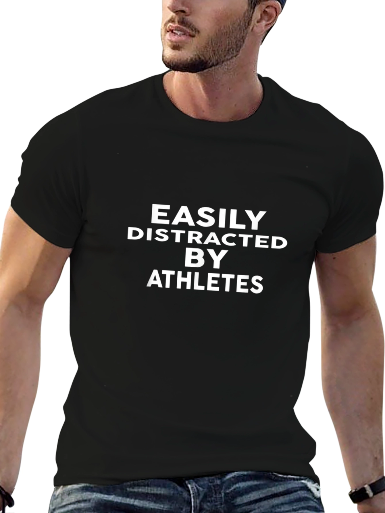 Easily Distracted By Athletes - Novelty T-Shirt