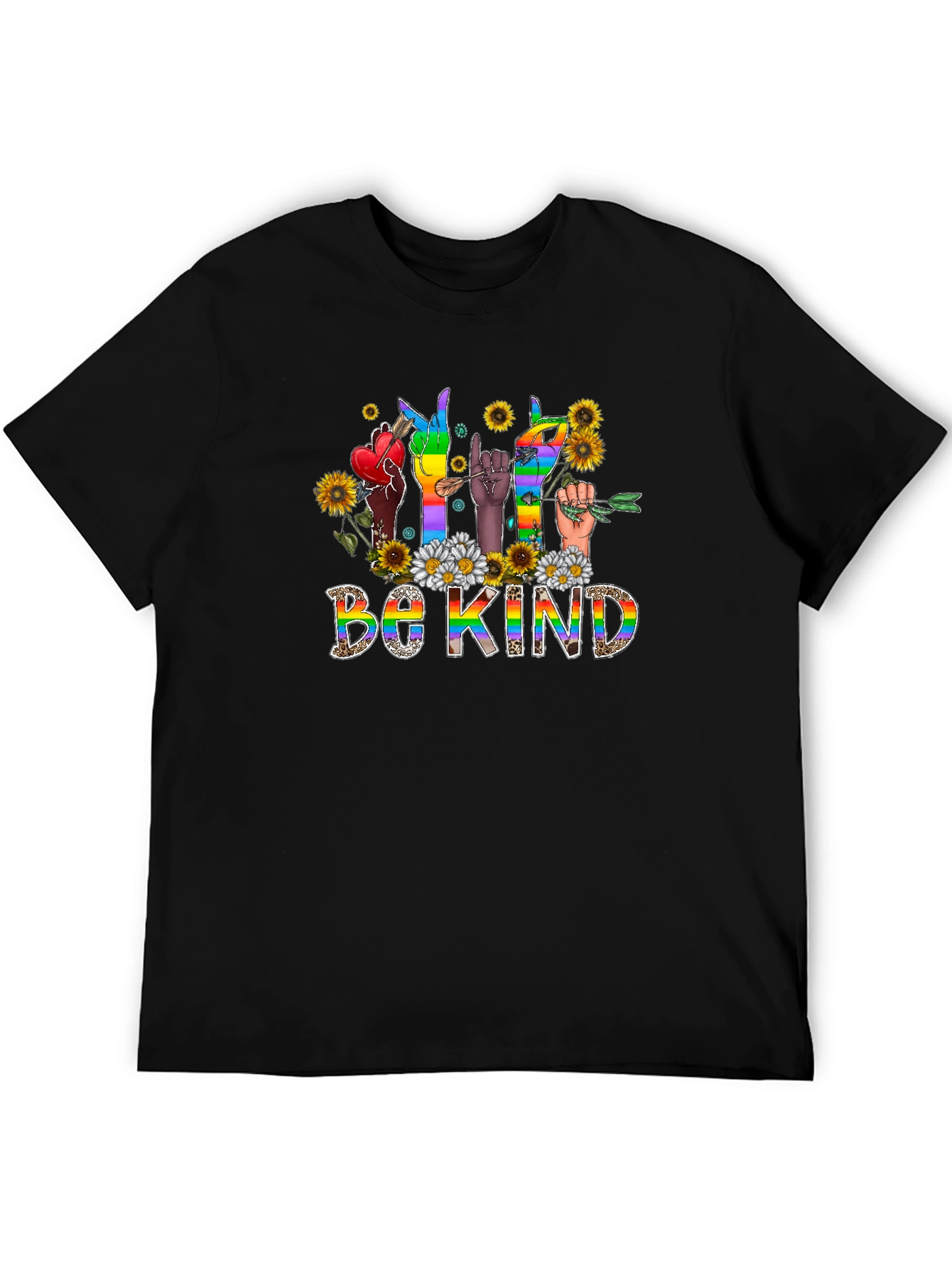 Be Kind Pride Sign Language Graphic Tee