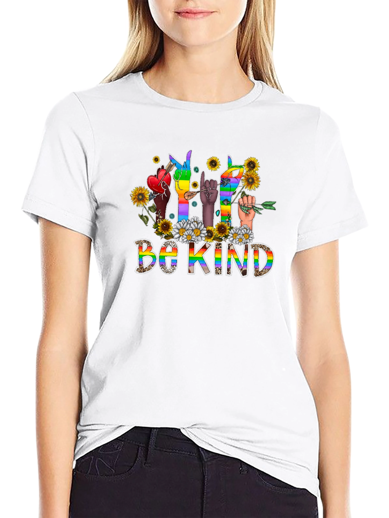 Be Kind Pride Sign Language Graphic Tee