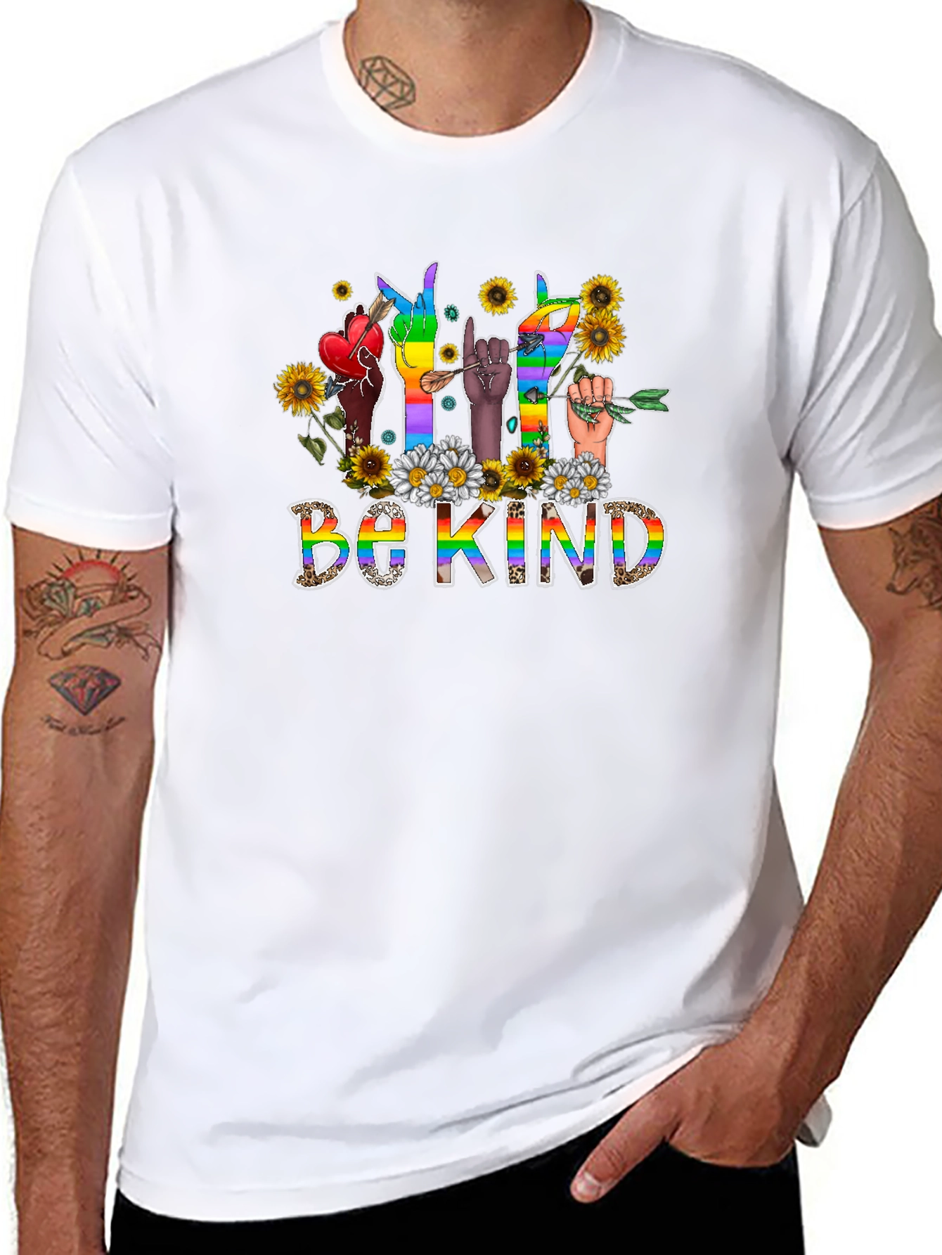 Be Kind Pride Sign Language Graphic Tee