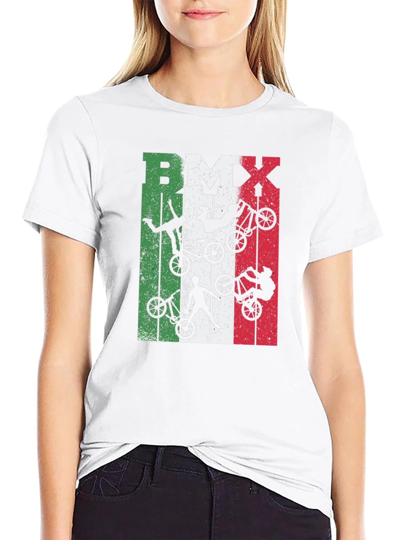 BMX Italian Flag Graphic Tee - Biker Style
