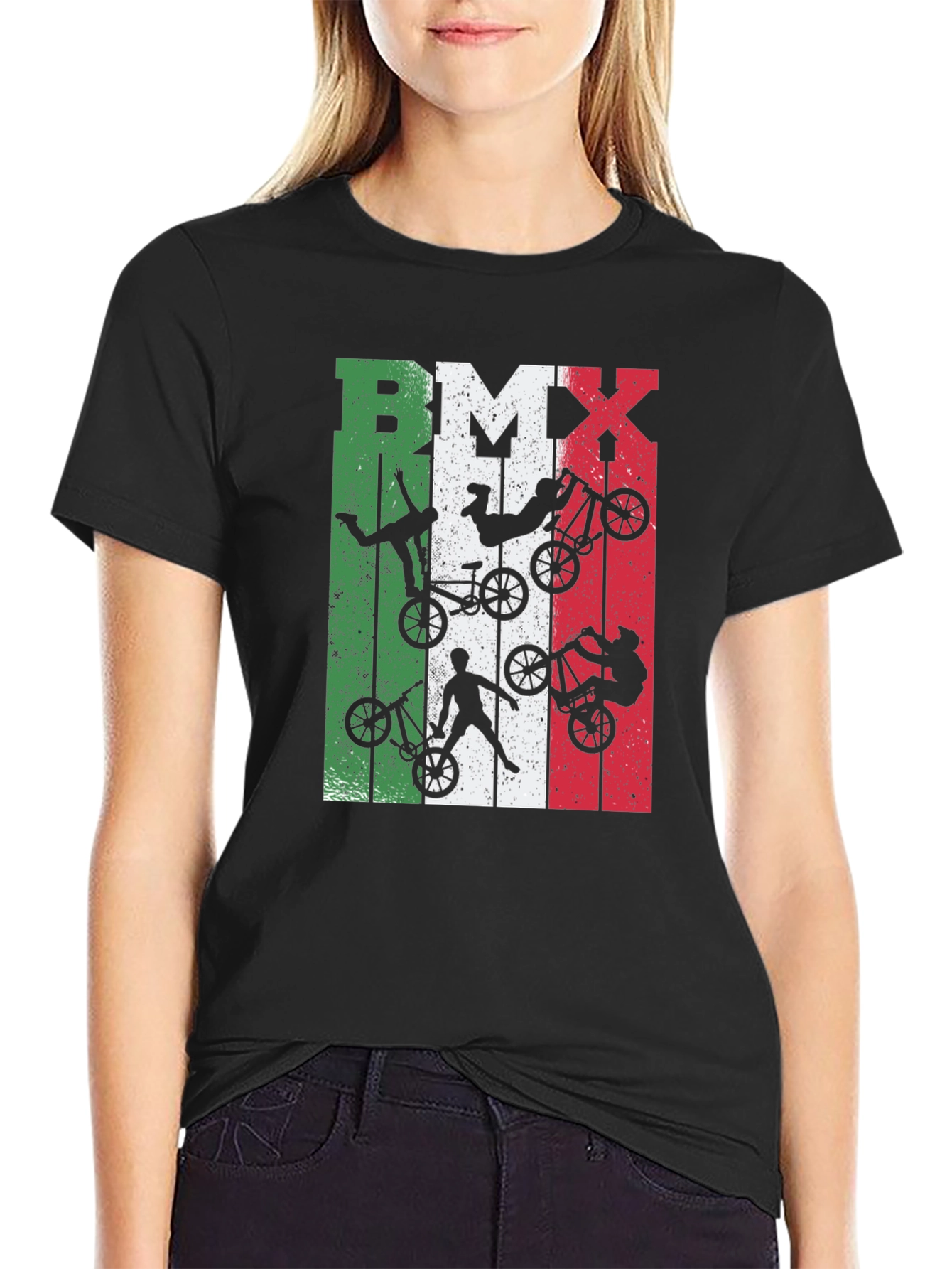 BMX Italian Flag Graphic Tee - Biker Style