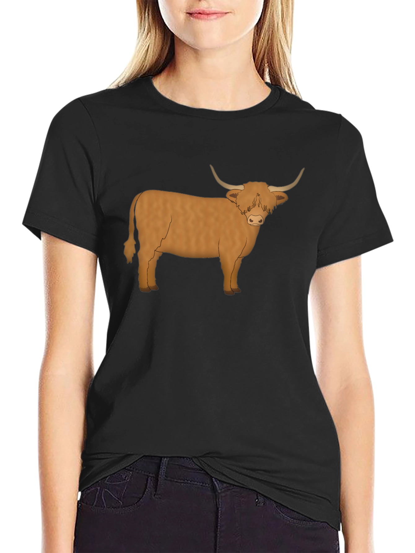 Highland Cow Graphic Tee - Mens Black T-Shirt