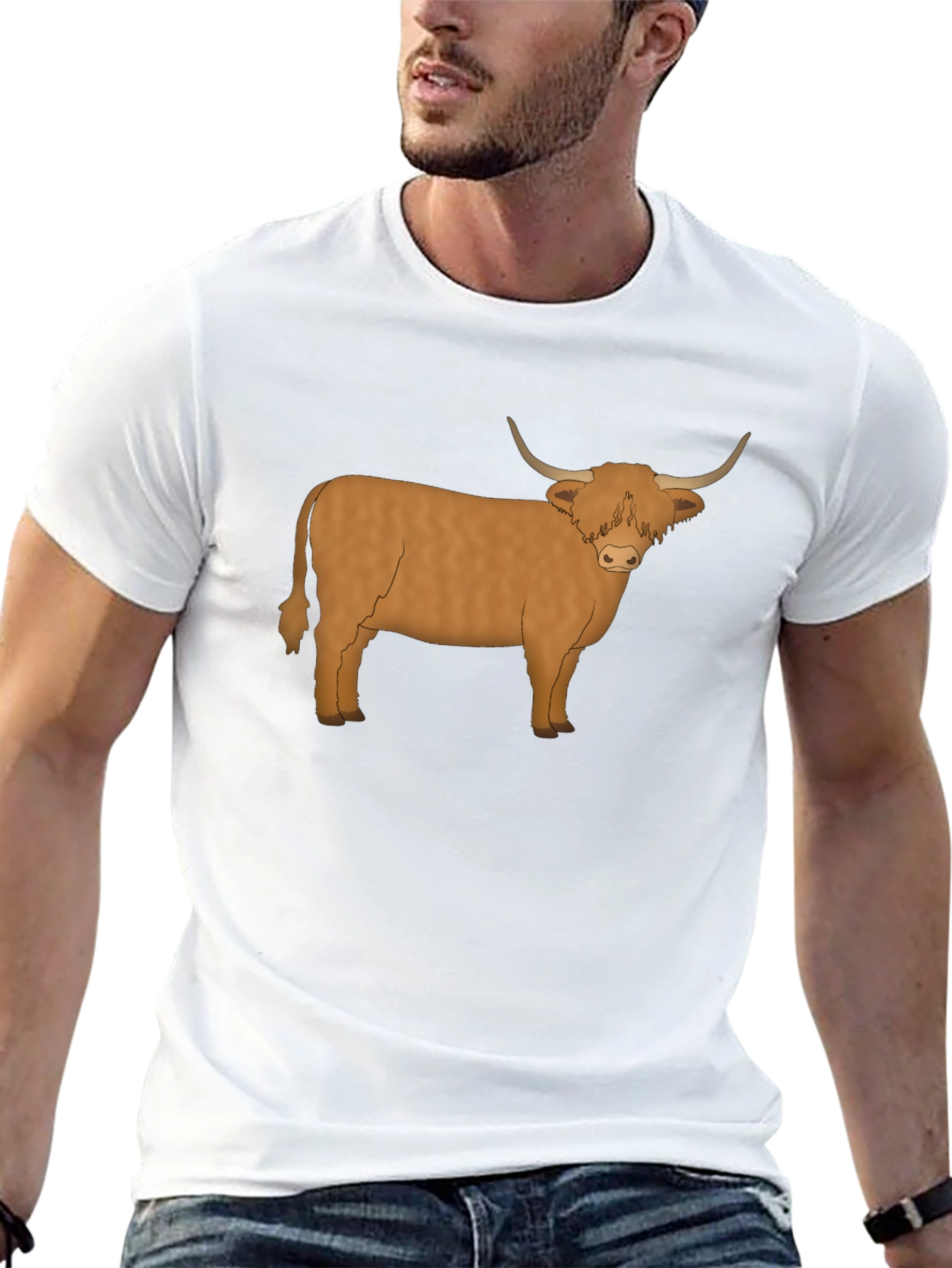 Highland Cow Graphic Tee - Mens Black T-Shirt