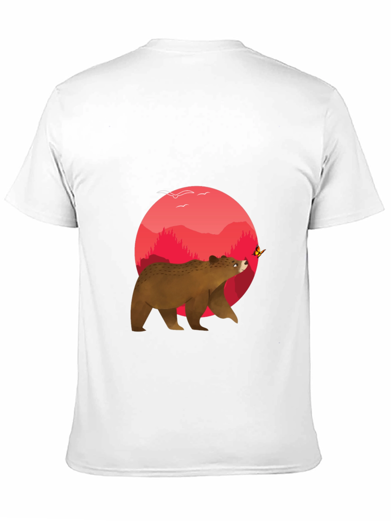 Bear & Butterfly Graphic Tee - Black T-Shirt