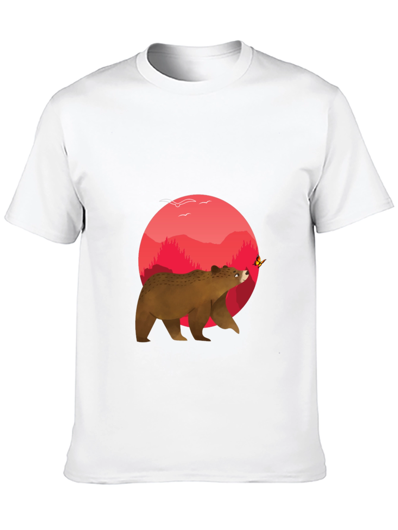 Bear & Butterfly Graphic Tee - Black T-Shirt