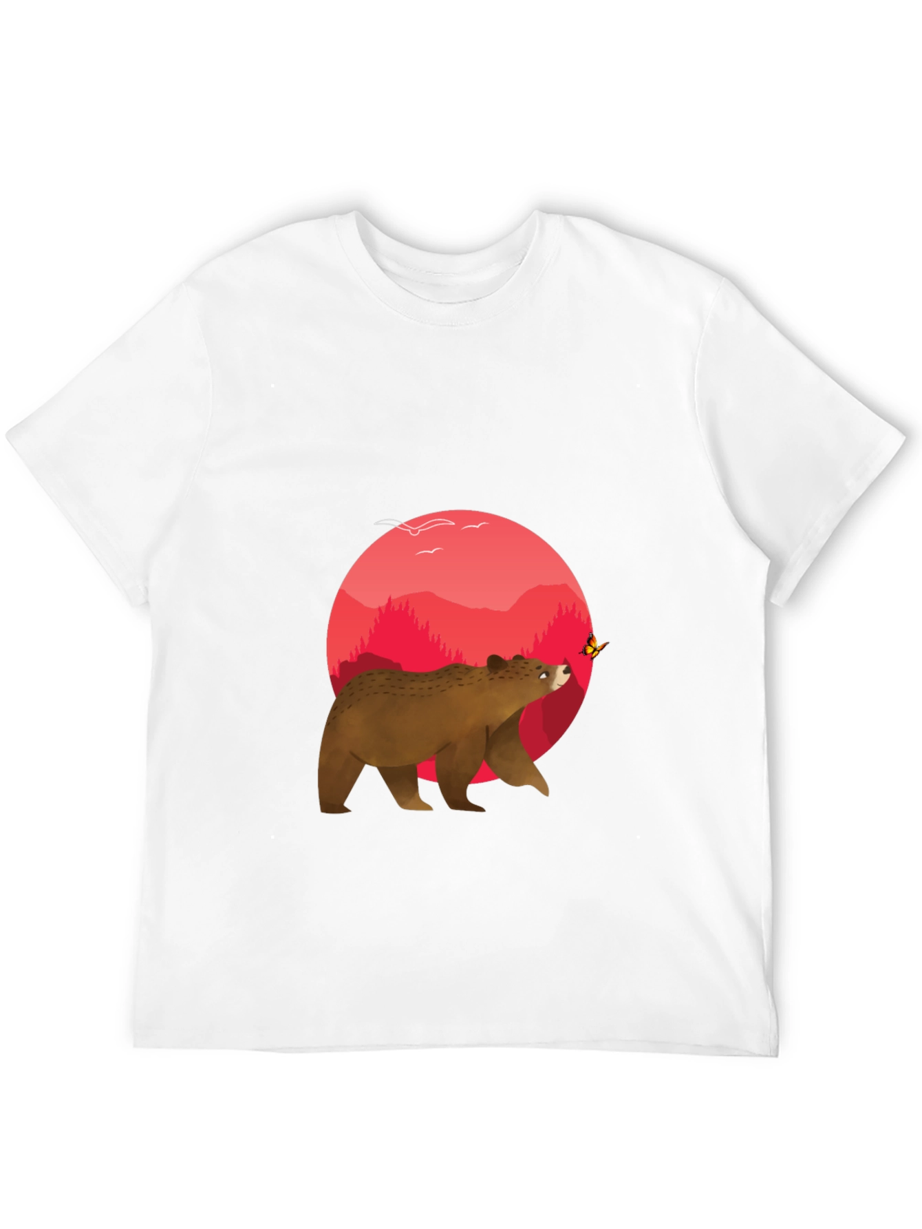 Bear & Butterfly Graphic Tee - Black T-Shirt