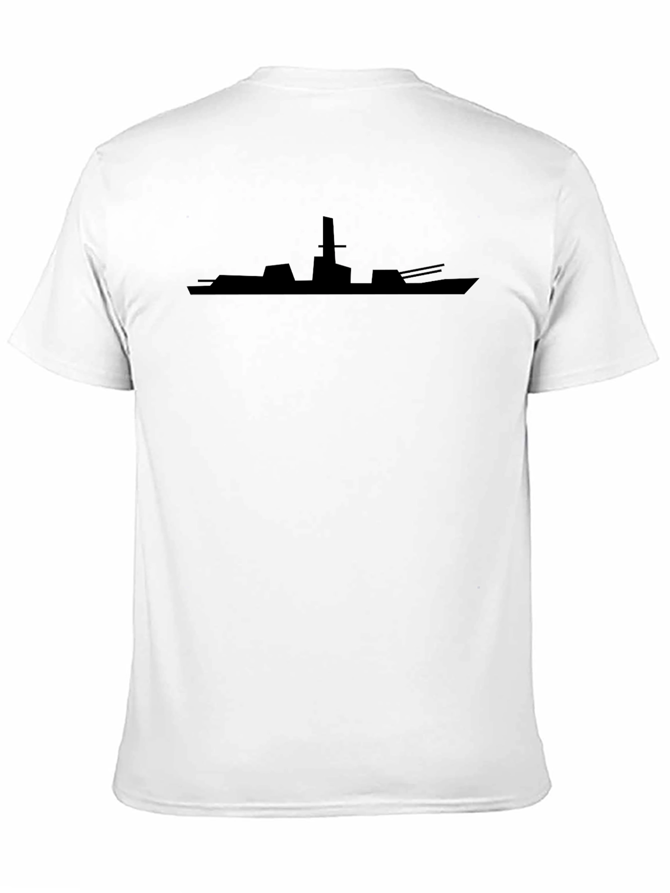 Battleship Silhouette Mens Black T-Shirt