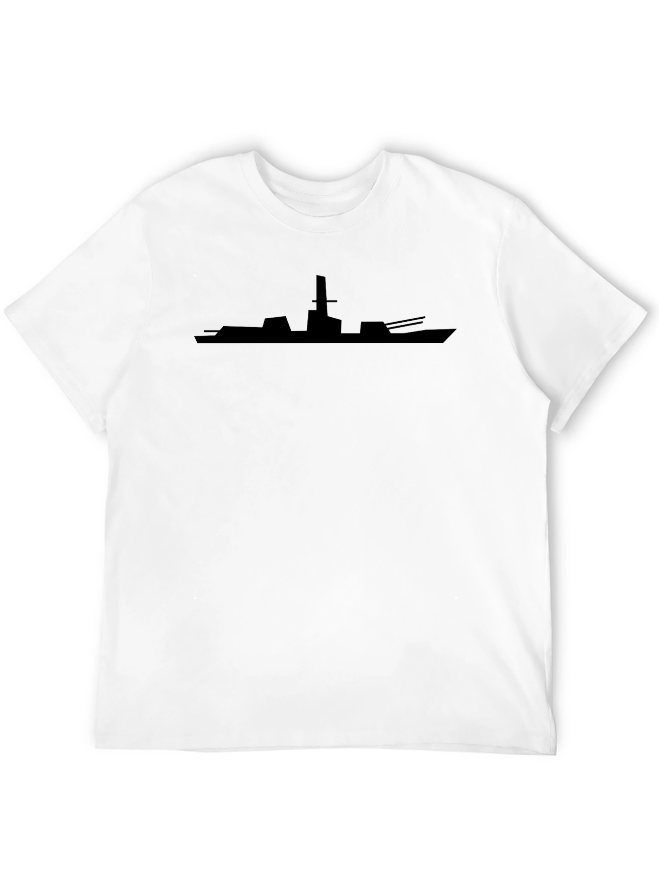 Battleship Silhouette Mens Black T-Shirt