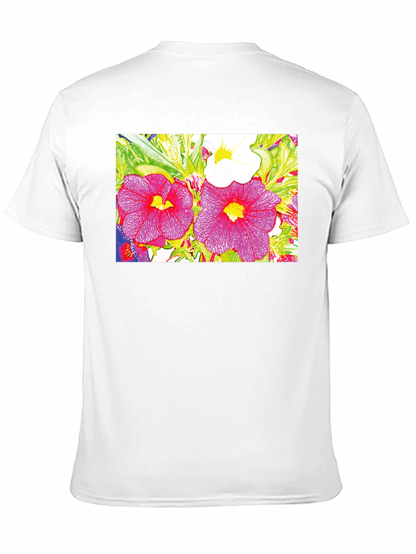 Floral Print Black Tee