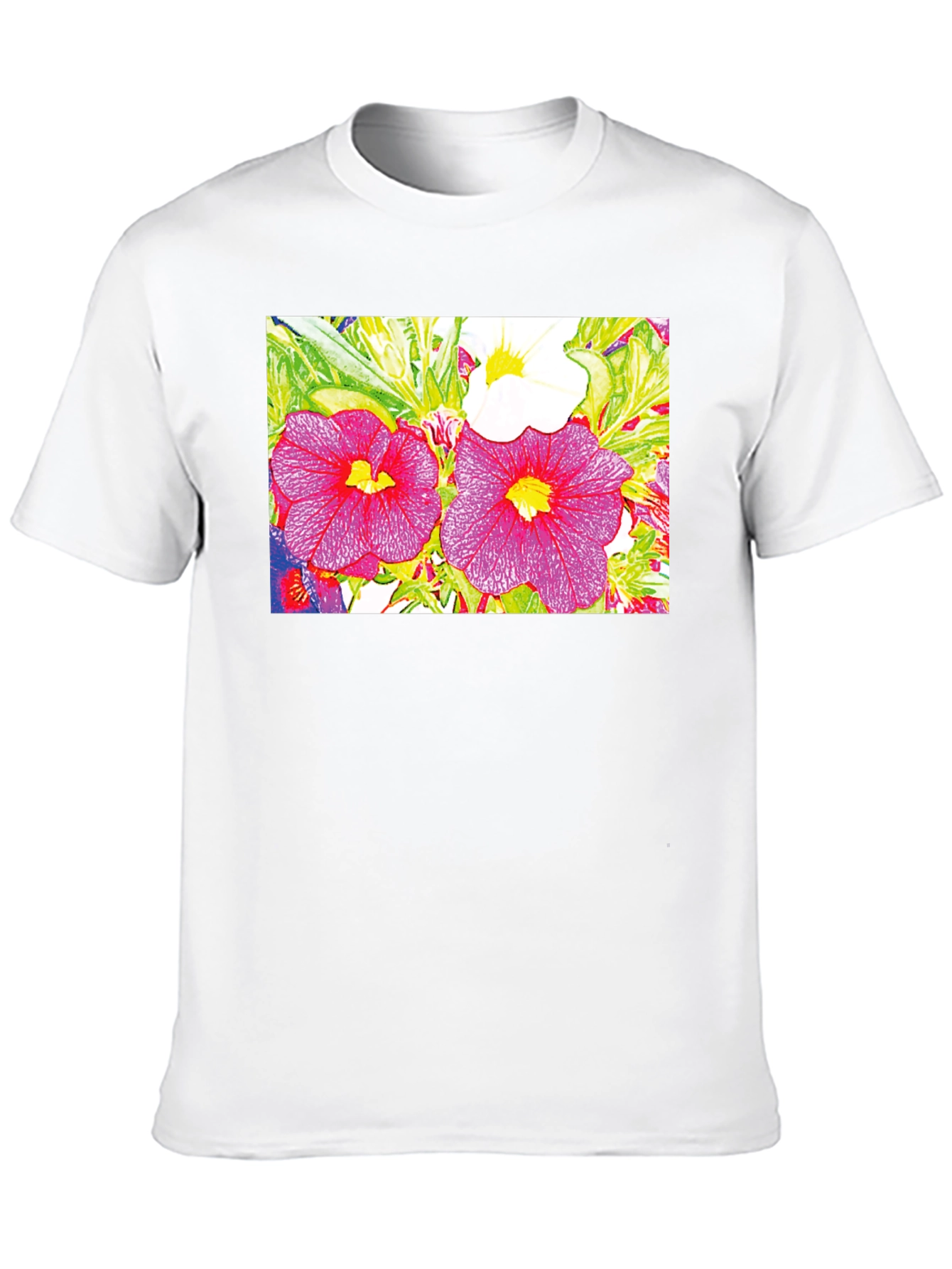 Floral Print Black Tee