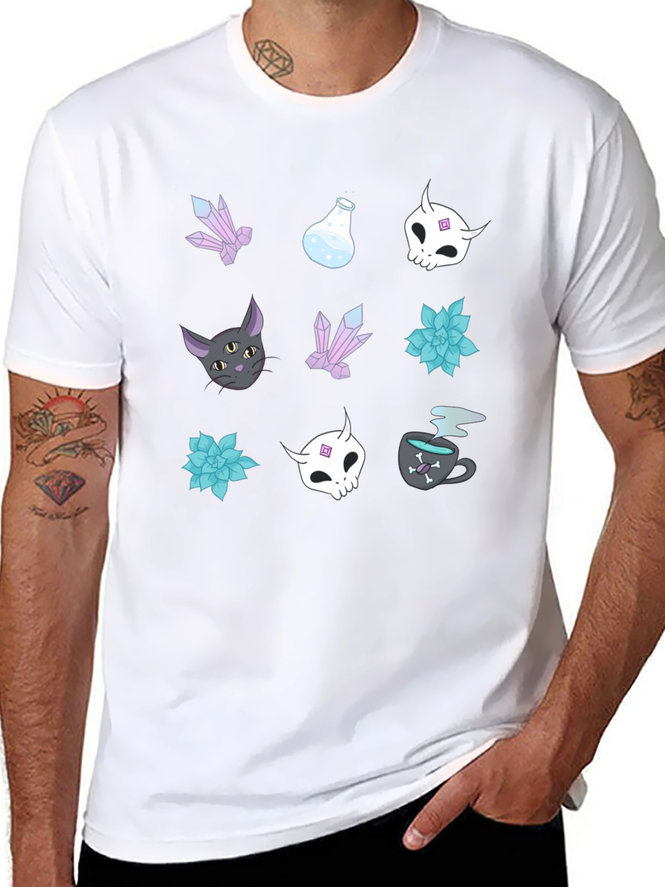 Mystical Graphic Print Tee - Black