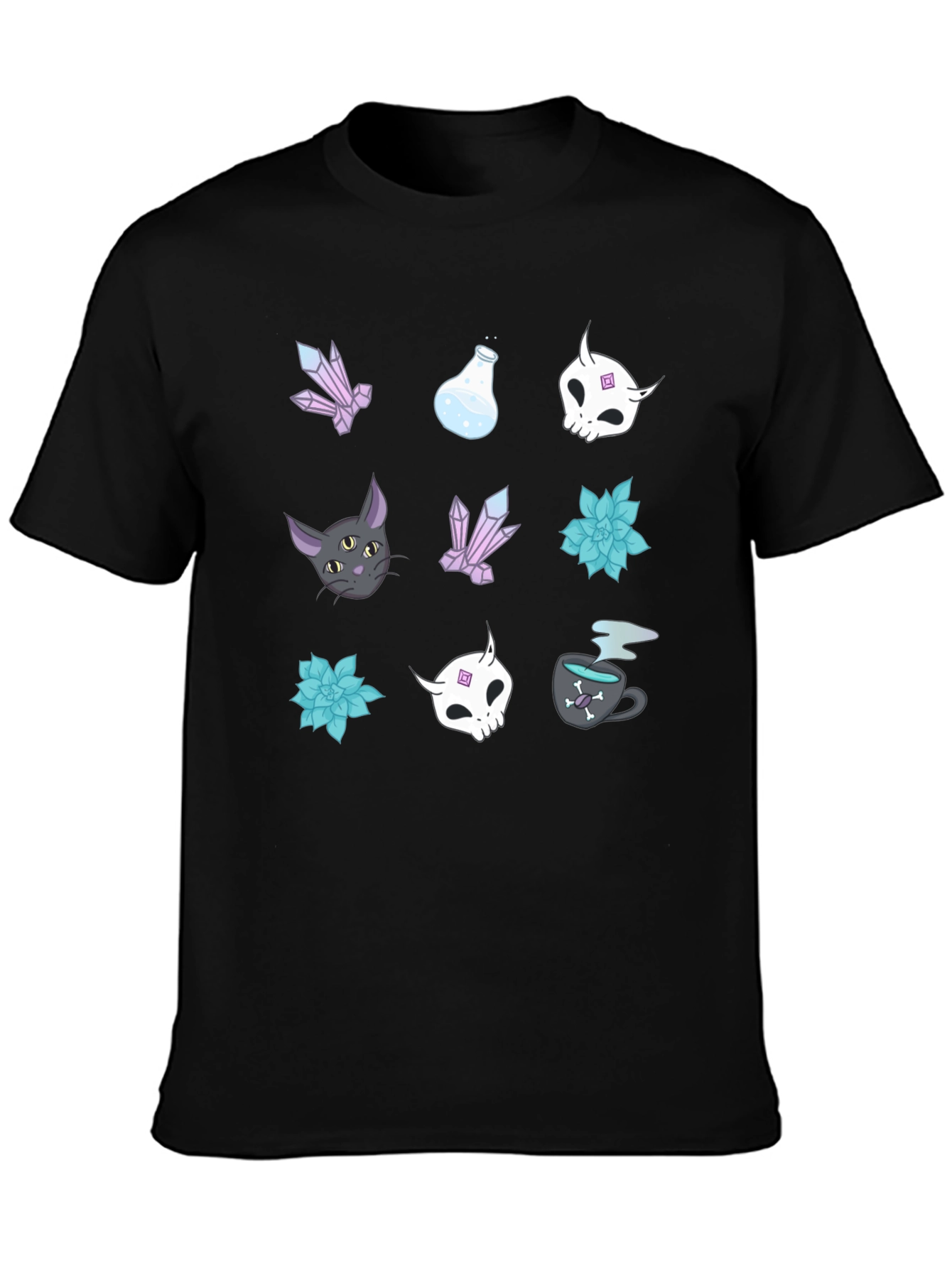 Mystical Graphic Print Tee - Black