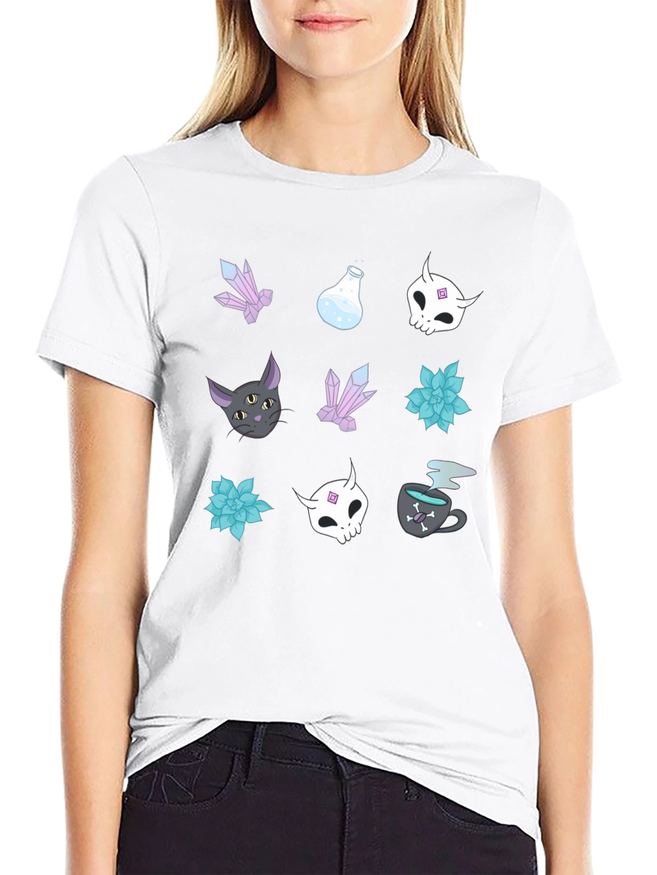 Mystical Graphic Print Tee - Black