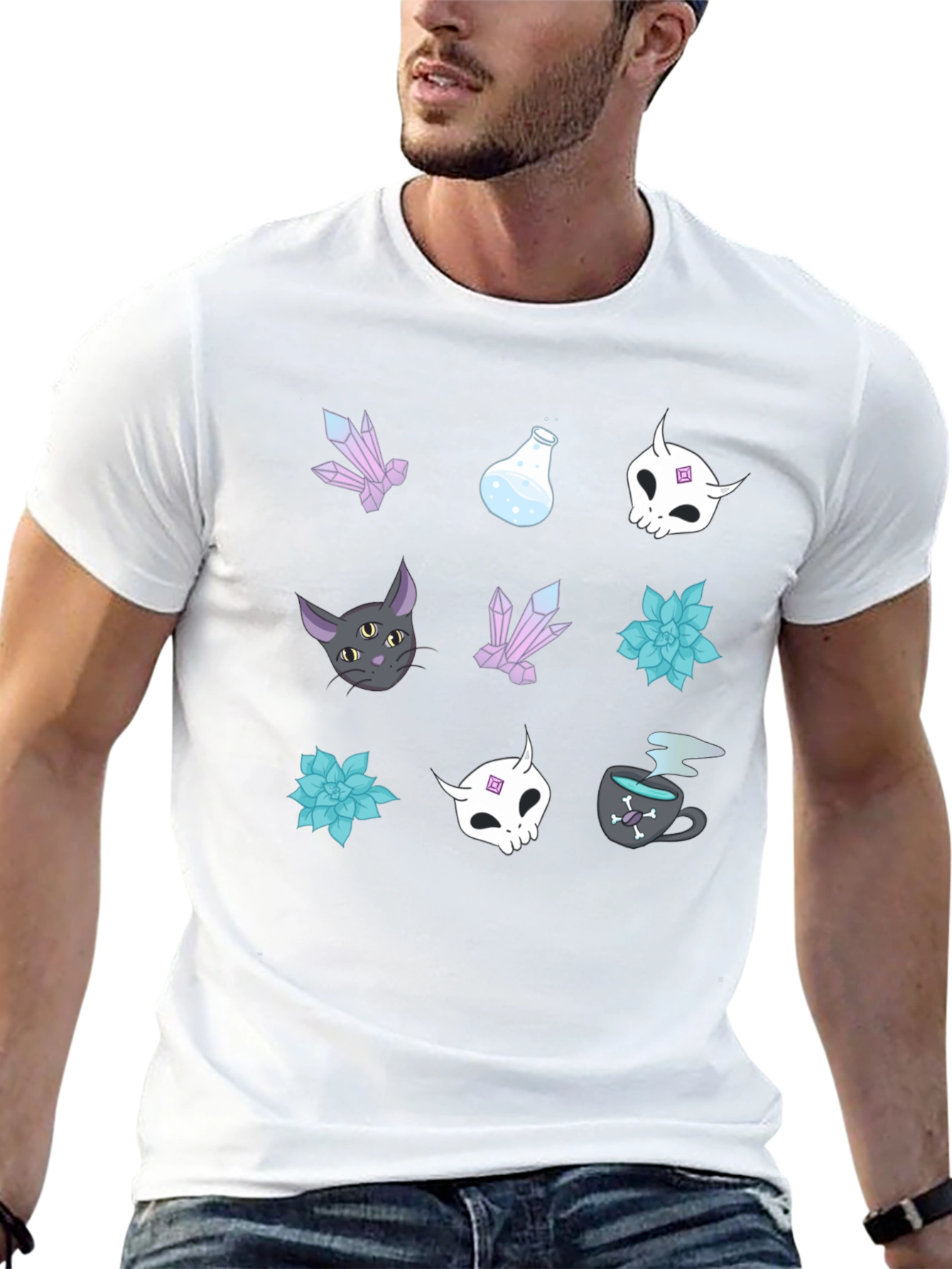 Mystical Graphic Print Tee - Black